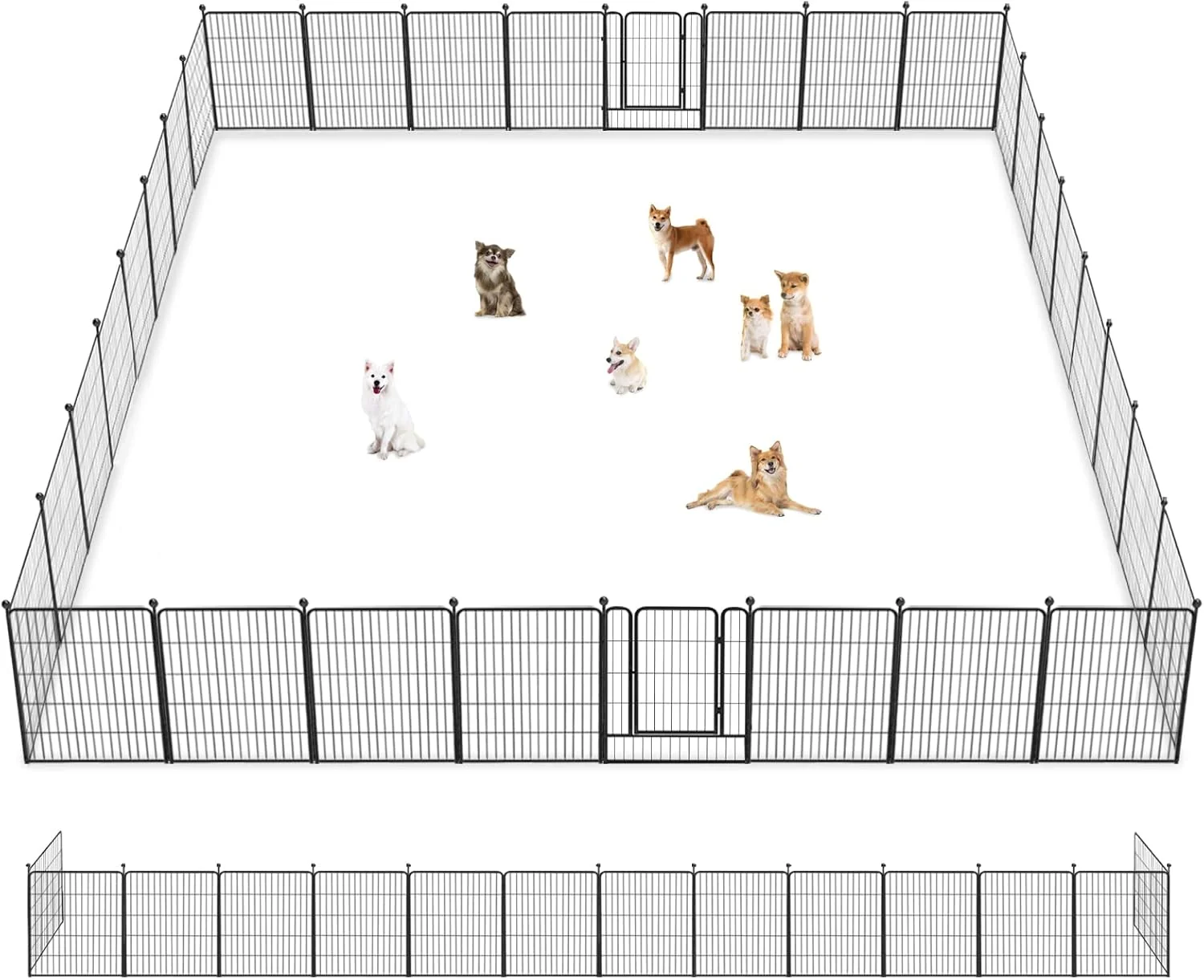 Prestigious Dog Playpen 32 inch 32 Panels Indoor Outdoor Dog Pen for Medium Small Dogs Heavy Duty Metal Dog Fence Outdoor for Yard Puppy Playpen with Door Portable Pet Fence for RV Camping Yard Solid