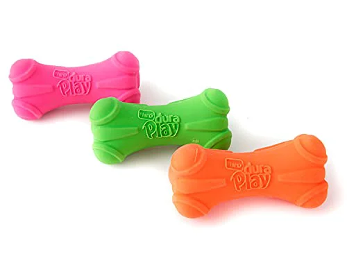 Stylish Hartz DuraPlay Bone Squeaky Latex Dog Toy for Small Breeds — 3 Pack Official