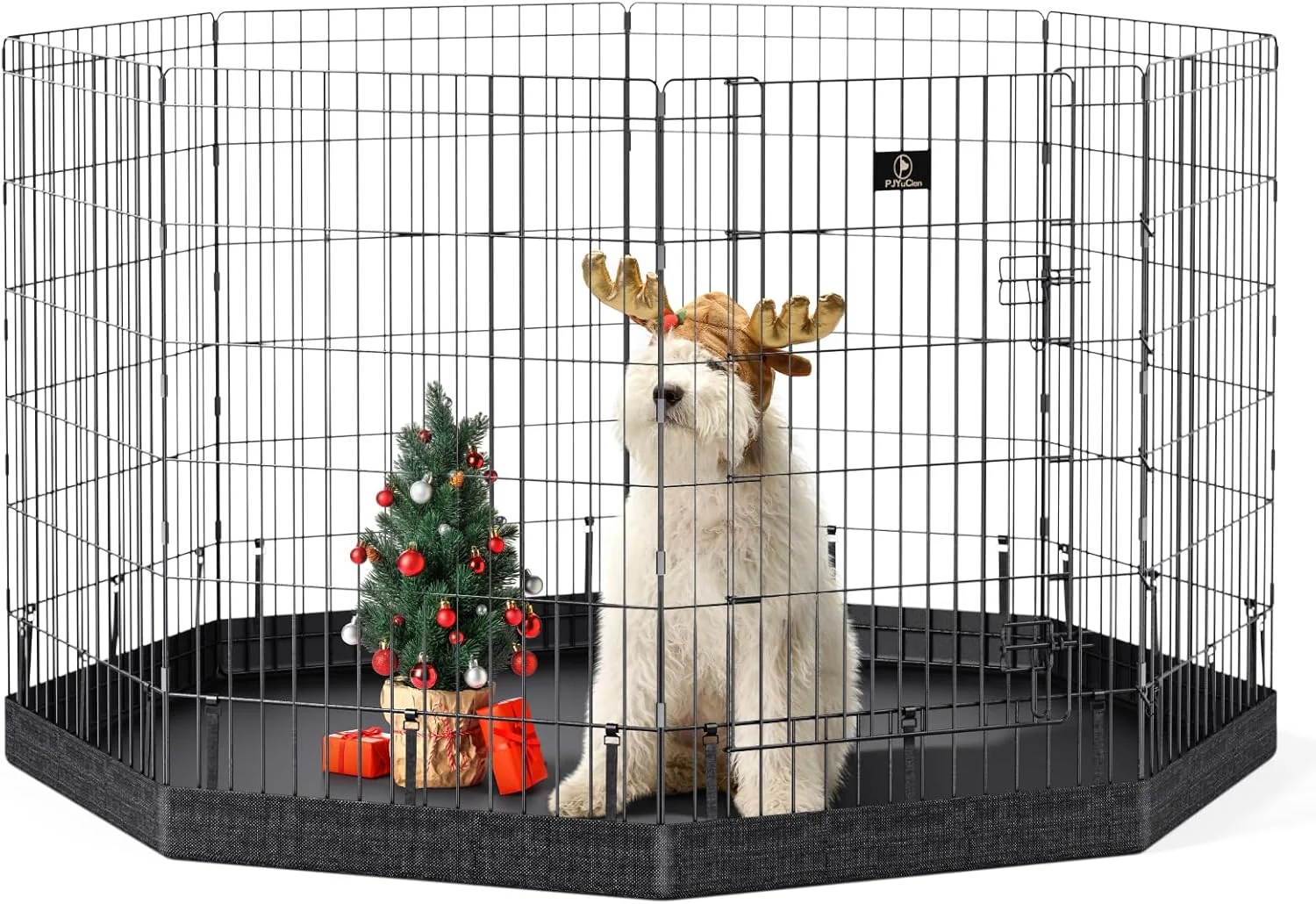 Top-Quality PJYuCien Dog Playpen 8 Panels 36 H Dog Pens Indoor with Bottom Pad Metal Foldable Pet Puppy Exercise Fence Crate Kennel Better for Medium Animals Black Solid