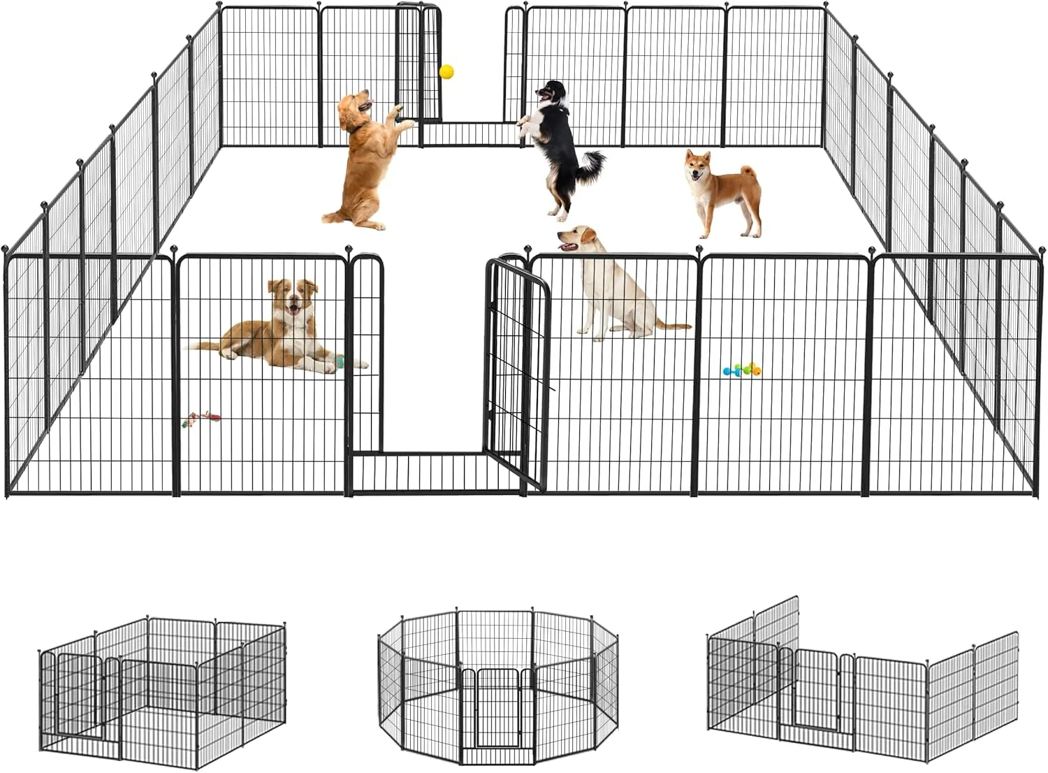 Sustainable Dog Playpen 40 inch 24 Panels Indoor Outdoor Dog Pen for Large Medium Small Dogs Heavy Duty Metal Dog Fence Outdoor for Yard Puppy Playpen with Door Portable Pet Fence for RV Camping Yard Safe