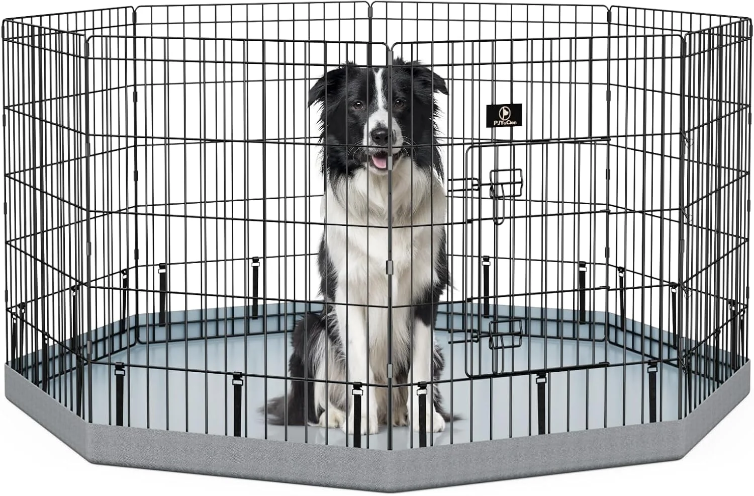 Recyclable PJYuCien Dog Playpen 8 Panels 30 H Dog Pens Indoor with Bottom Pad Metal Foldable Pet Puppy Exercise Fence Crate Kennel Better for Small Animals Grey Proven