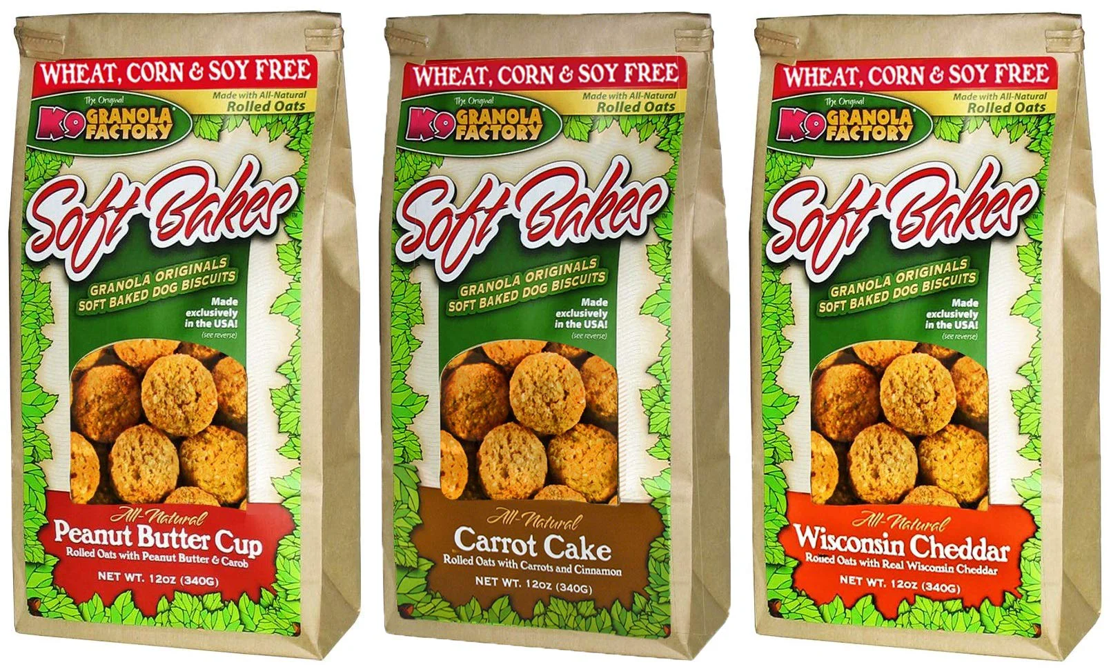 Relaxed K9 Granola Factory Soft Bakes Variety Pack – 3 Flavors 12 oz Bags Clean