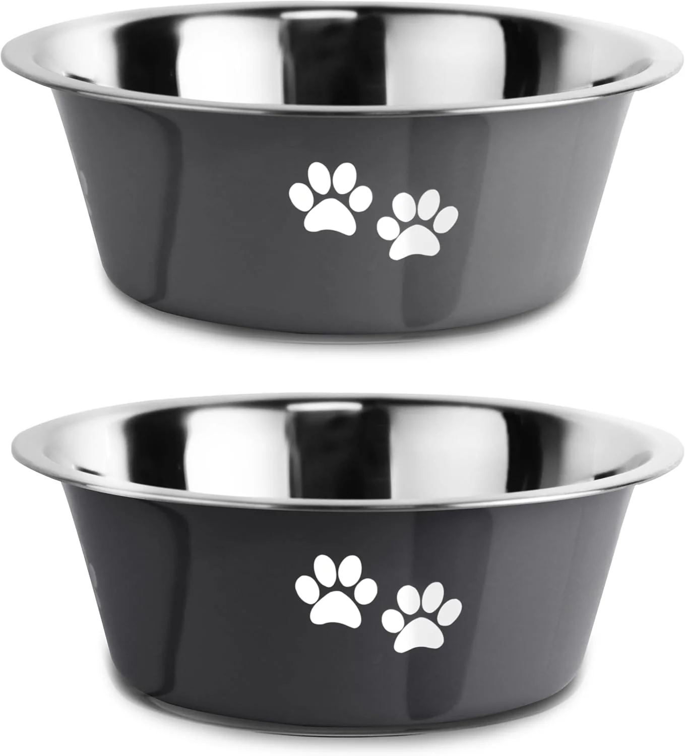 Exceptional Stainless Steel Dog Bowls Nonslip Rubber Bottom No Spill Proof Skid Metal Insulated Dog Bowls for Large Medium Small Breed Dogs Grey 3.6 Cups 29 OZ Reliable