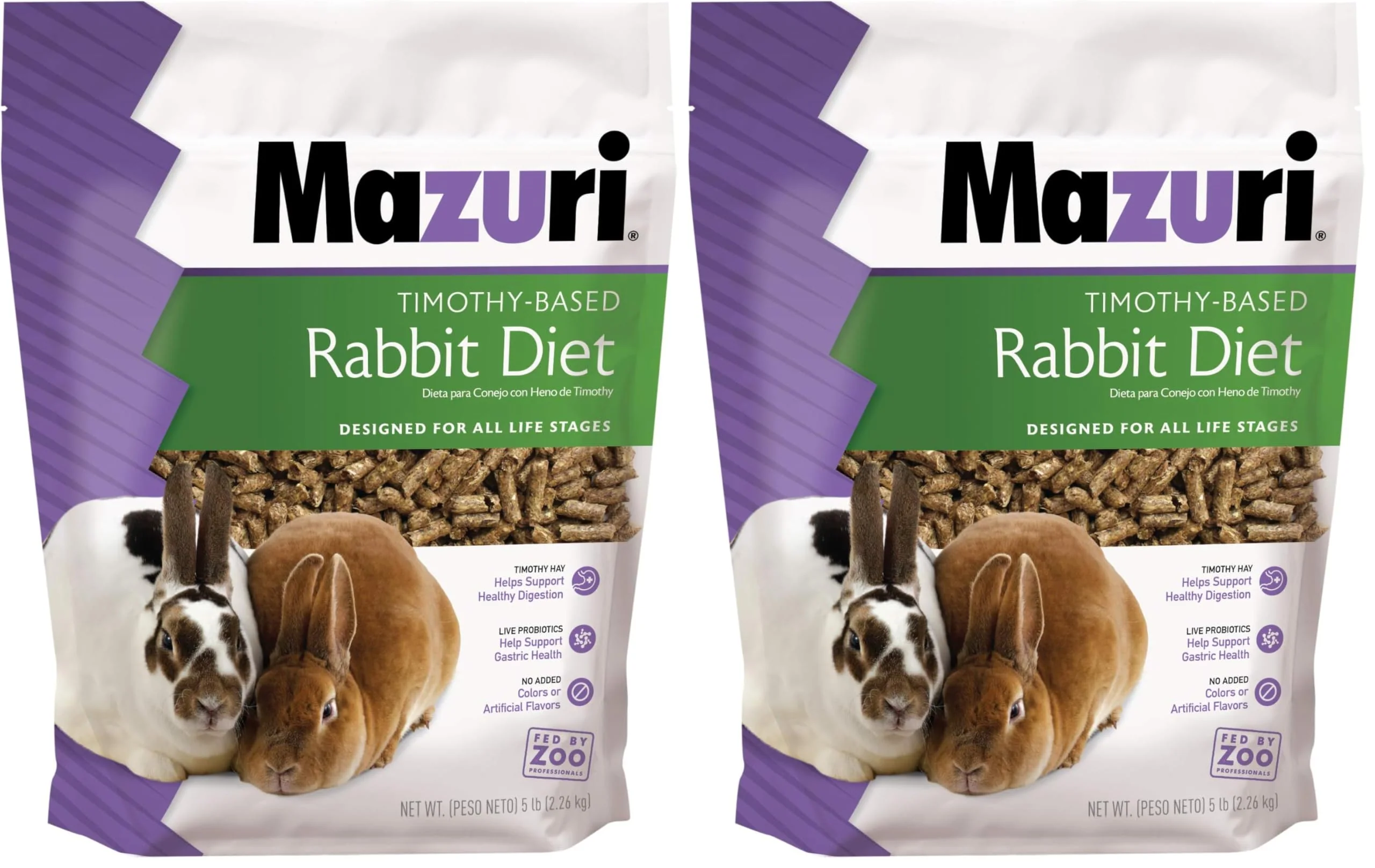 Flexible Mazuri Nutritionally Complete Timothy Hay-Based Rabbit Food 5 Pound 5 lb. Bag Pack of 2 Prestigious