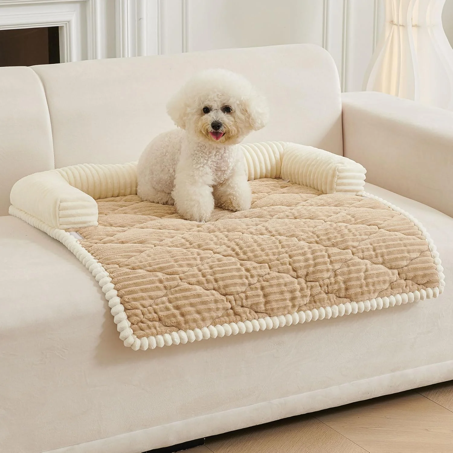 Smooth HAOMAIJIA Dog Couch Bed for Large Dogs Non Slip Pet Couch Covers for Sofa Thick Soft Washable Dog Couch Cover Protector All Seasons Universal Dogs and Cats Bed Mat Khaki Large Effective