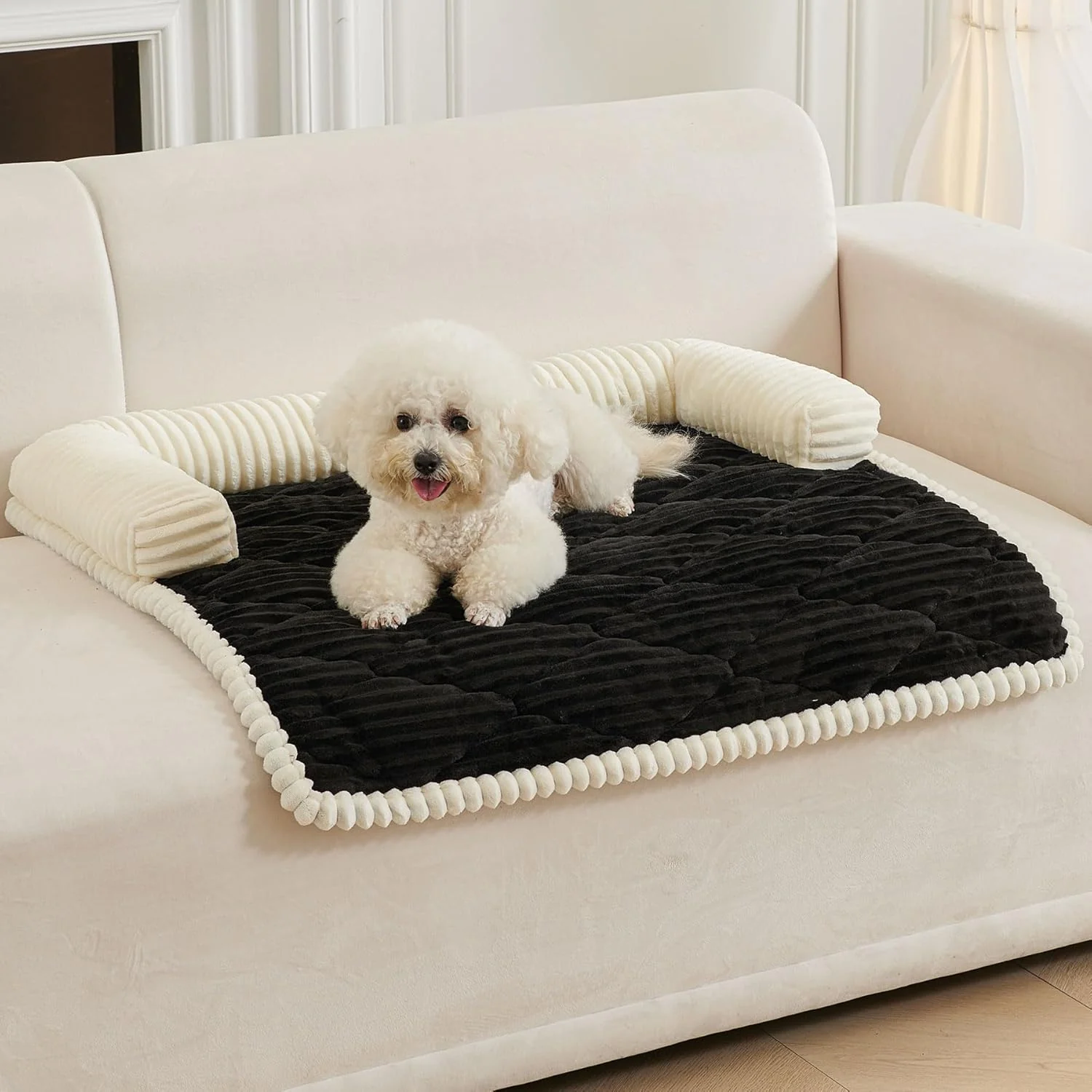 Solid HAOMAIJIA Dog Couch Bed for Small Dogs Non Slip Pet Couch Covers for Sofa Thick Soft Washable Dog Couch Cover Protector All Seasons Universal Dogs and Cats Bed Mat Black Small High-Performance