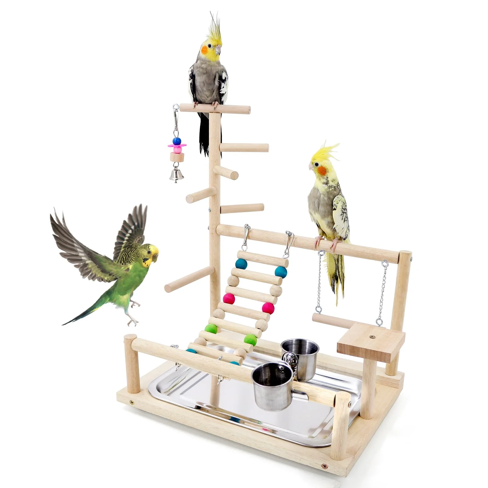 Functional HPAWHOMEPART Bird Playstand – Interactive Parrot Play Gym for Cockatiels Conures Parakeets Finches Powerful