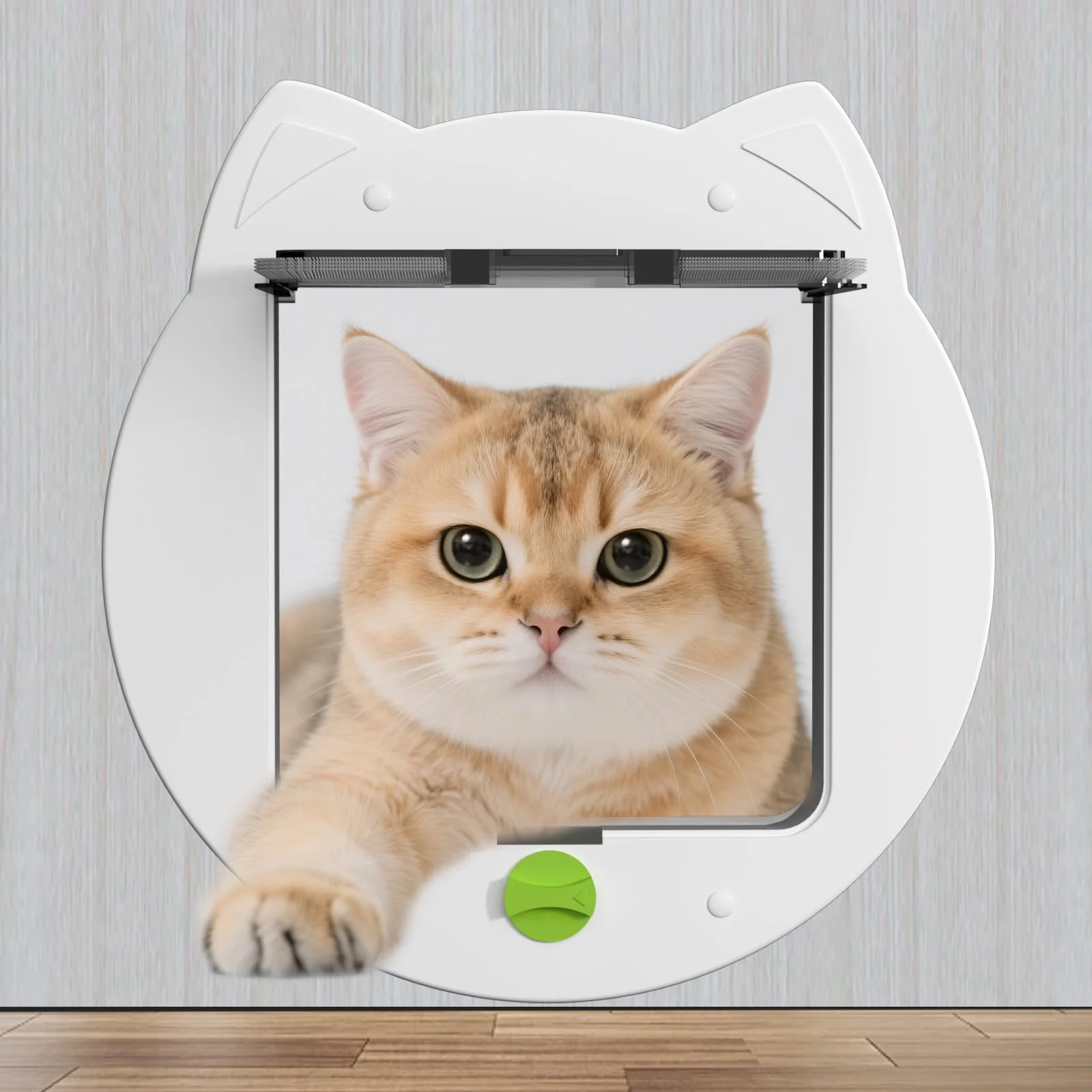 Pure PUPIHOM Cat Flap Door – 4-Way Locking Kitty Door for Interior Exterior Doors White Top-Quality
