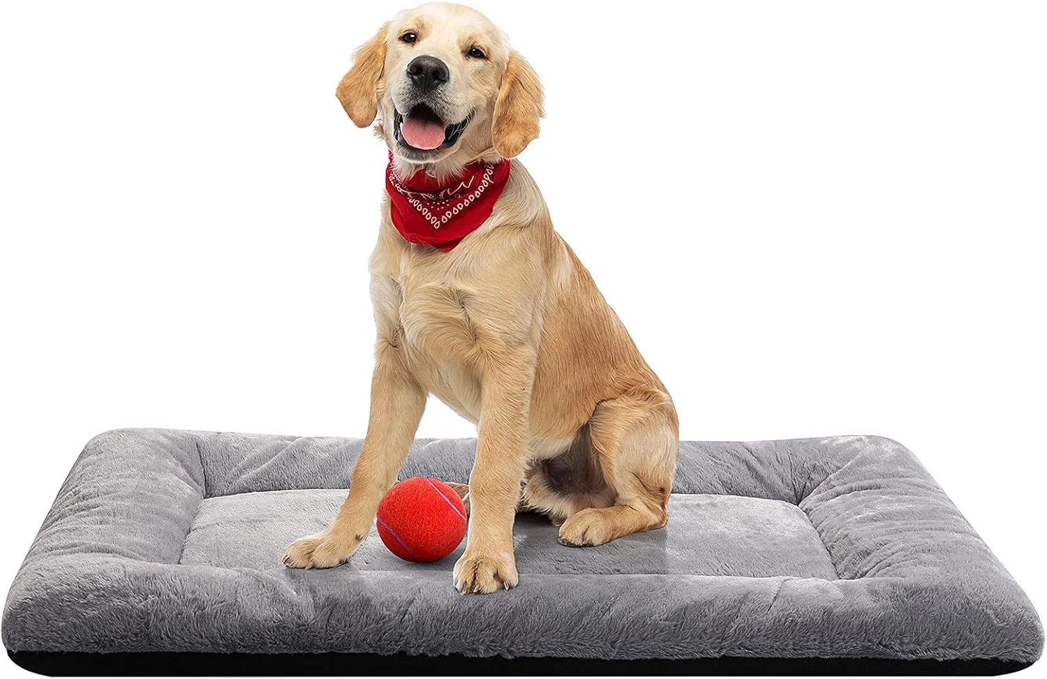 Next-Generation Dog Beds Crate Pad for Medium Large Dogs Fit Metal Ultra Soft Washable Anti-Slip Kennel Pad for Dogs Cozy Sleeping Mat Gray 36inch Pure