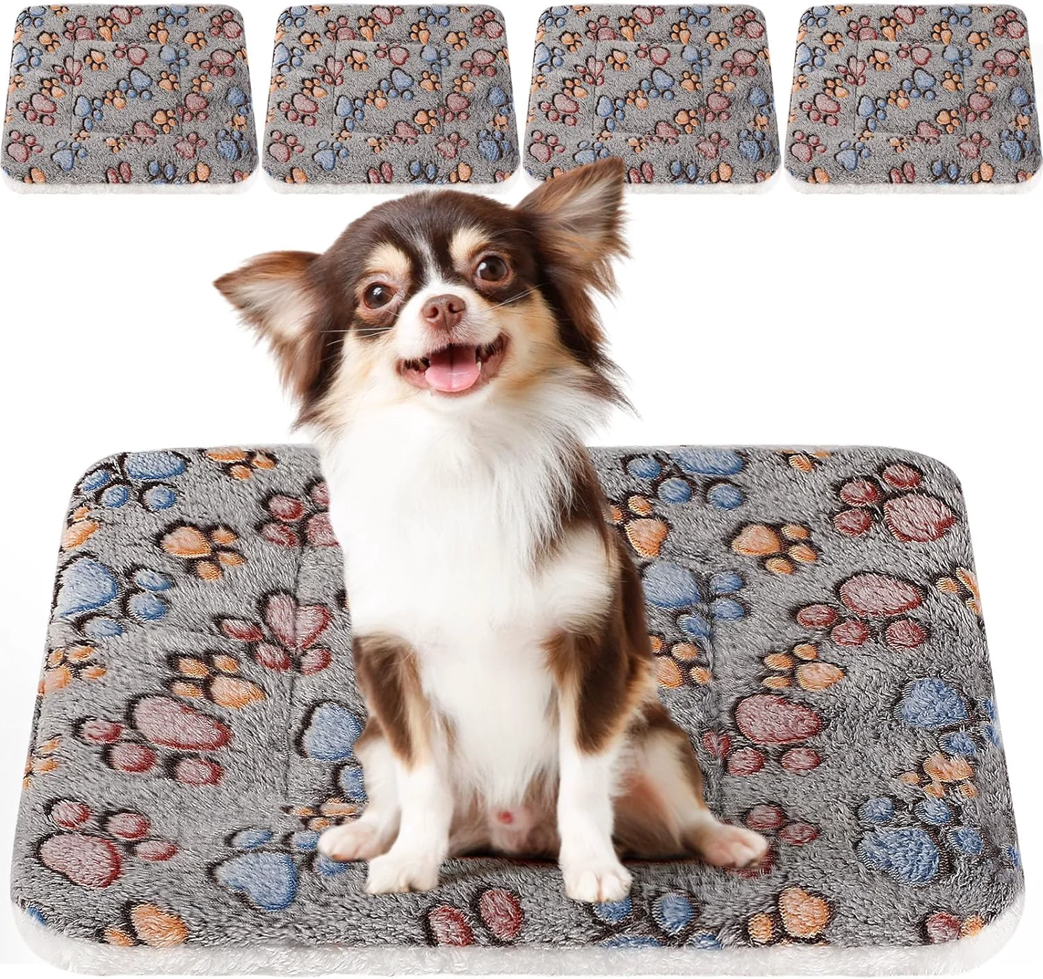 Fast 4 Pack Ultra Soft Dog Cat Bed Mat with Cute Prints Reversible Fleece Dog Crate Kennel Pad Cozy Washable Thickened Hamster Guinea Pig Pet Bed Mat for Small Animals 23 x 18 Inches Gray Carefully Designed
