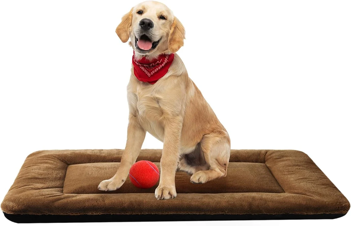 Natural Dog Beds Crate Pad for Medium Large Dogs Ultra Soft Dog Crate Bed Washable Anti-Slip Kennel Pad for Dogs Cozy Sleeping Mat Brown 36inch High-Quality
