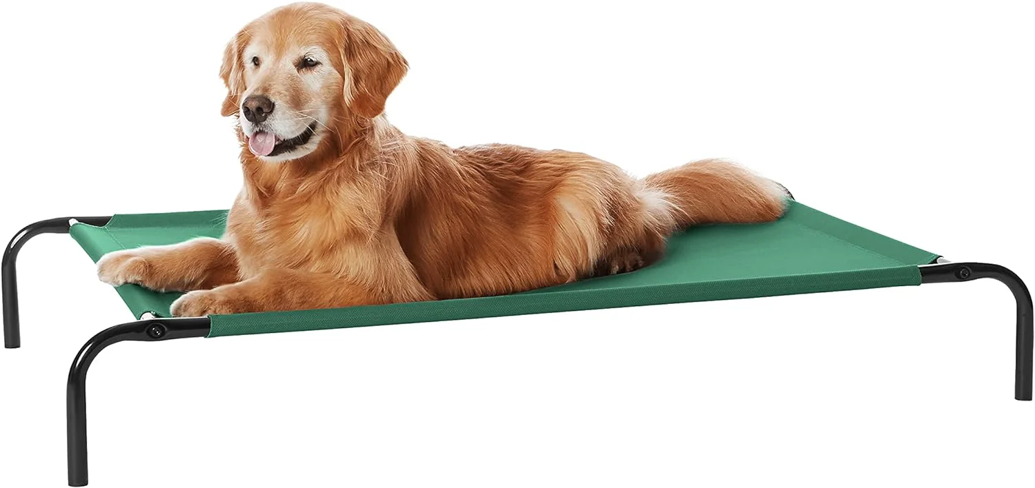 Pure Amazon Basics Cooling Breathable d Dog Bed with Metal Frame for Large Dogs 51 x 31 x 8 Inch Green Enhanced