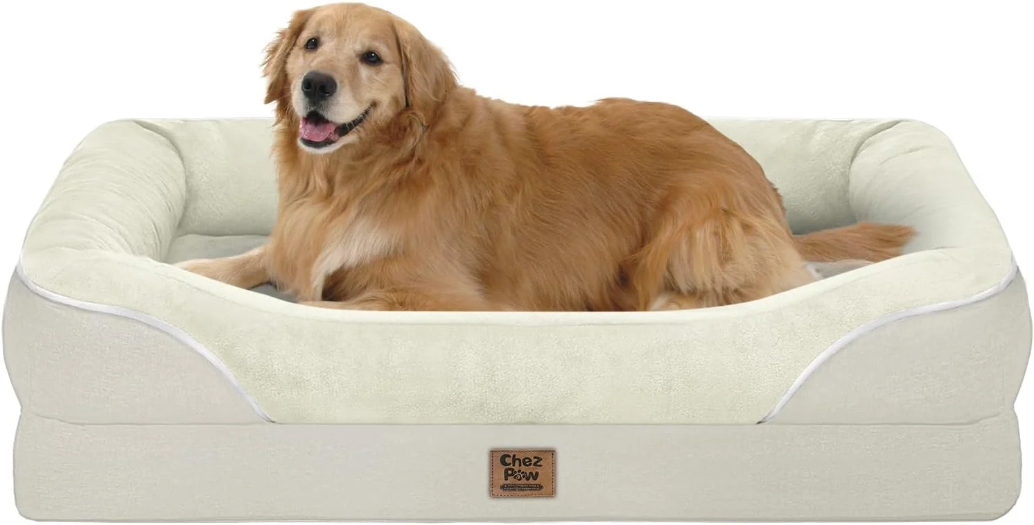 Innovative Orthopedic Removable Large Dog Bed -XL Large Dog Beds with Washable Cover and Removable Bolsters Non-Slip Bottom Waterproof Pet Bed Sofa for Big Size Dogs Optimized