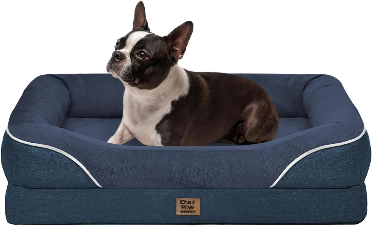 Selected Orthopedic Washable Large Dog Bed - Egg Foam Dog Beds for Large and Medium Dogs Big Pet Beds with Removable Washable Cover and Bolster for Extra Large Dogs Practical