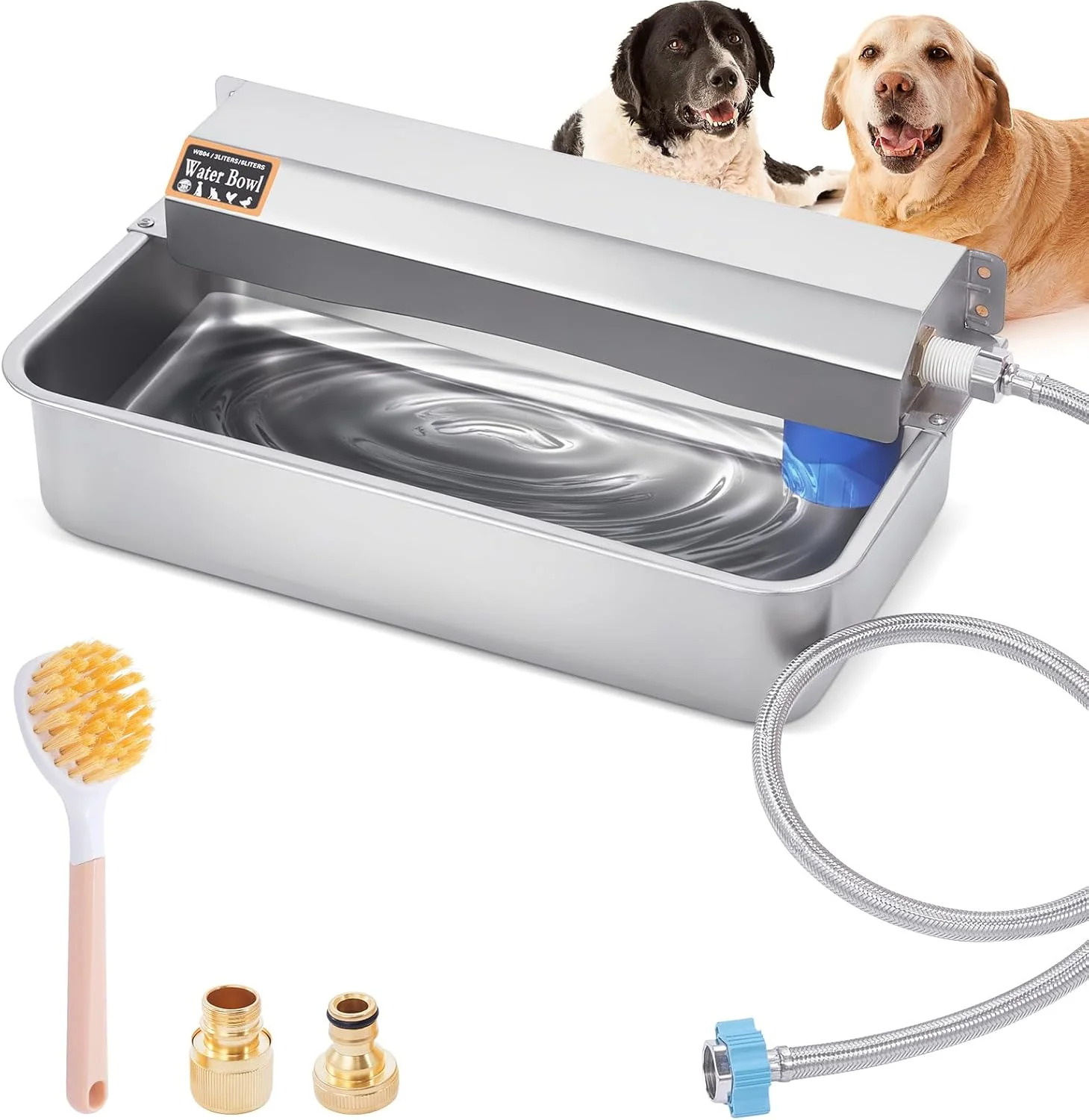 Modern Automatic Water Dispenser for Dog 6L Dog Water Bowl Dispenser Large Stainless Steel Indoor Outdoor Water Feeder Suitable for Dogs Livestock Chicken Horse Easy to Clean Fast
