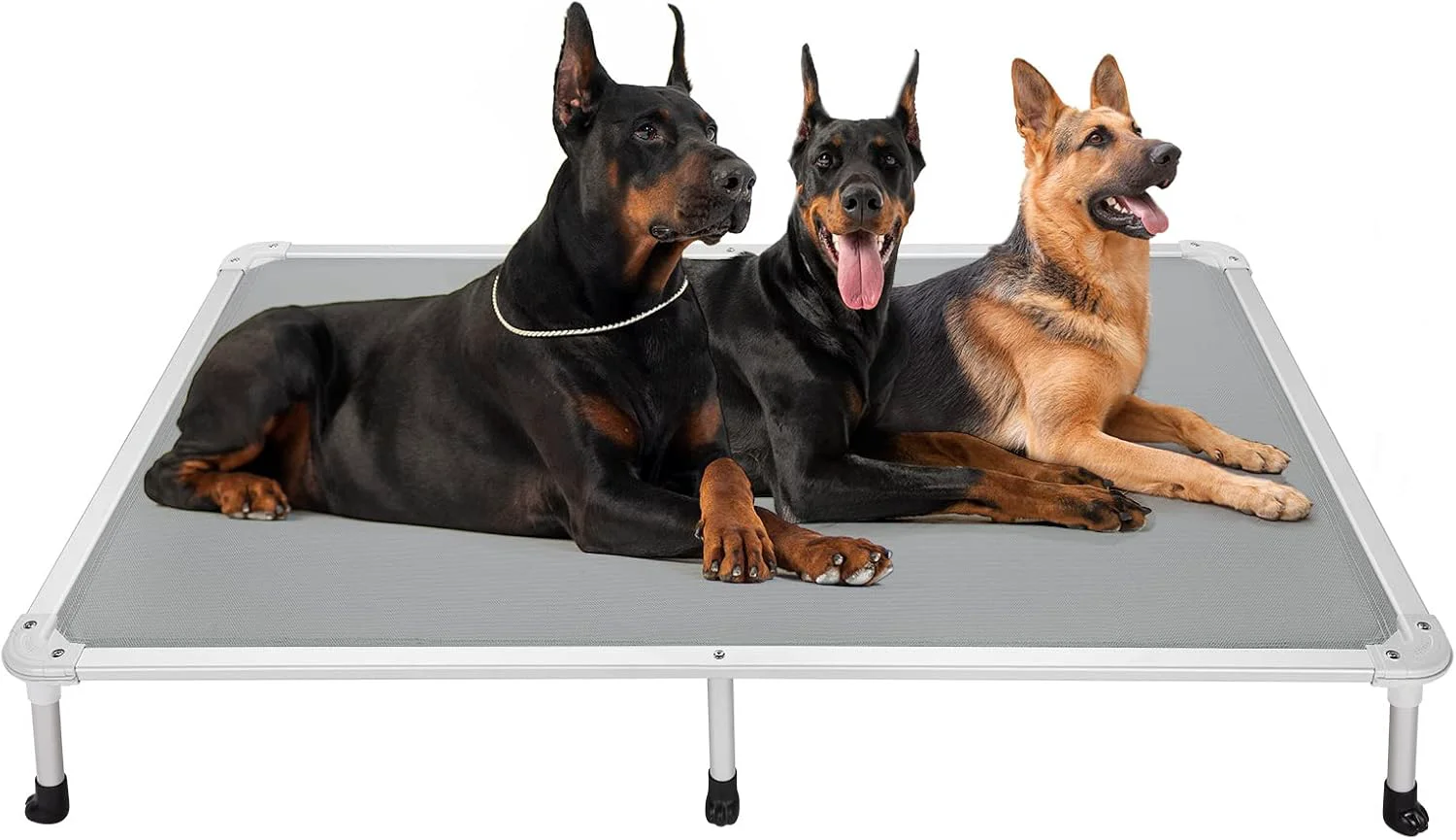 Quality Veehoo Chew Proof d Dog Bed - Cooling Raised Pet Cot - Silver Aluminum Frame and Durable Textilene Mesh Fabric Unique Designed No-Slip Feet for Indoor or Outdoor Use Grey XX-Large CWC2003 Premium Material