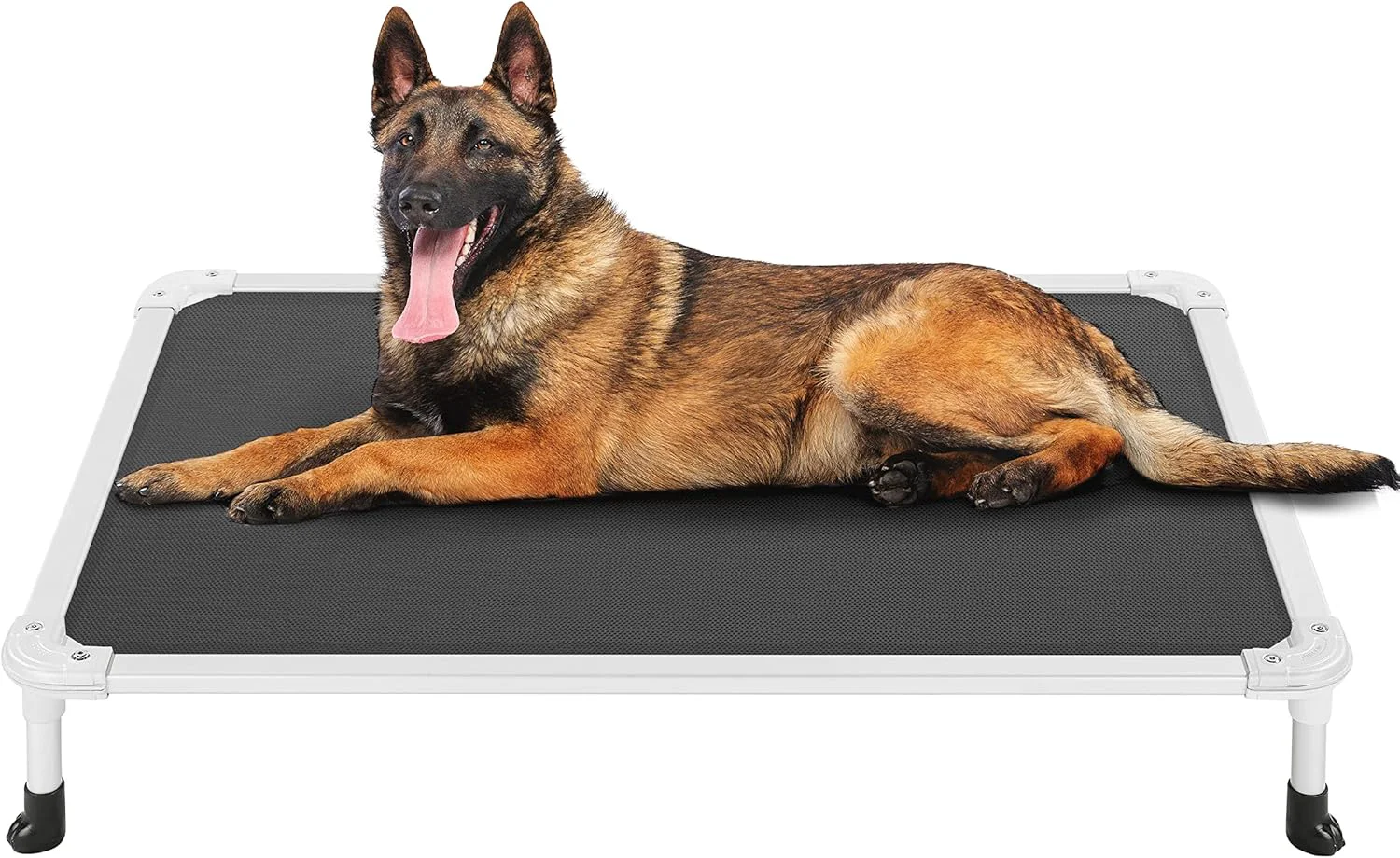 Dependable Veehoo Chew Proof d Dog Bed - Cooling Raised Pet Cot - Silver Aluminum Frame and Durable Textilene Mesh Fabric Unique Designed No-Slip Feet for Indoor or Outdoor Use Black 42 x 31 Convenient