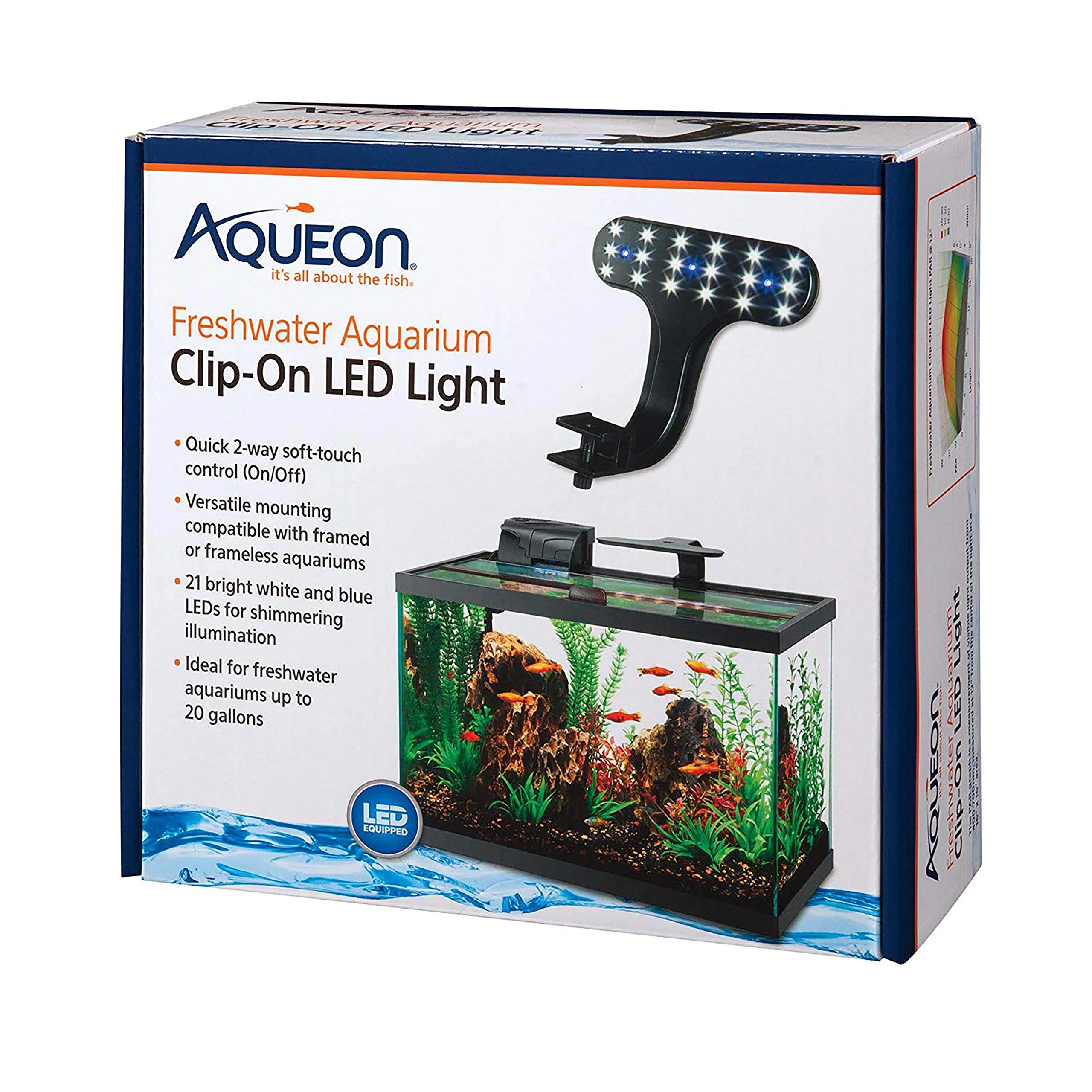 Responsible Aqueon Freshwater Clip-On LED Light - Slim 21-LED Fixture for 20-Gallon Tanks Exceptional