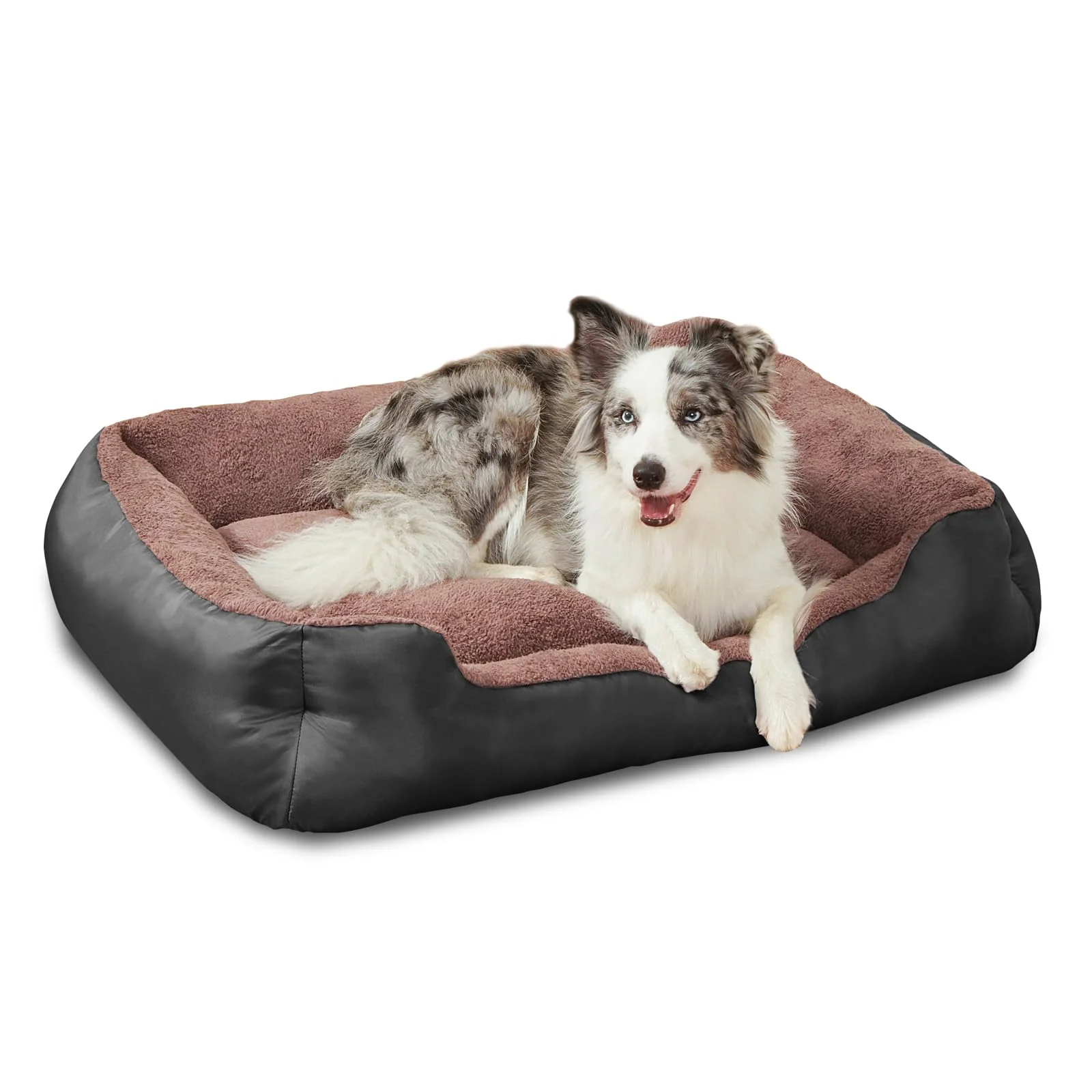 Traditional NIRDOG Large Dog Bed with Washable Sides Non-Slip Bottom - Black Effective