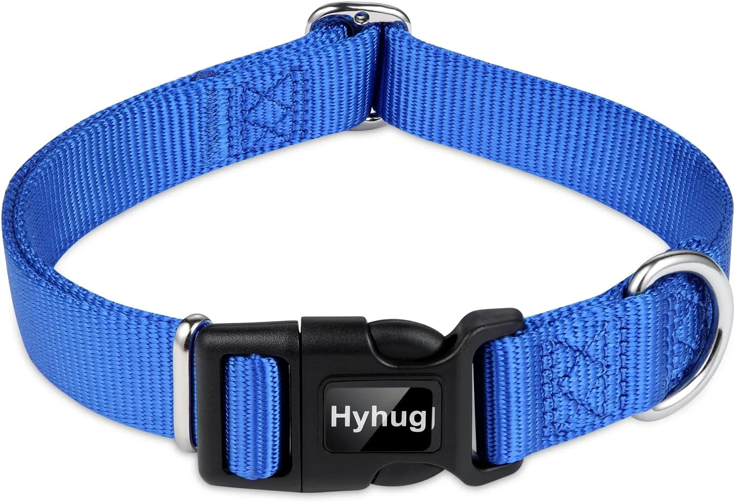 Minimalist Hyhug Dog Collar for Large Dogs Heavy Duty Blue Quick Release Nylon Buckle Collar Adjustable Durable Pet Supplies for Boy Girl Dogs Large Bright Blue High-End