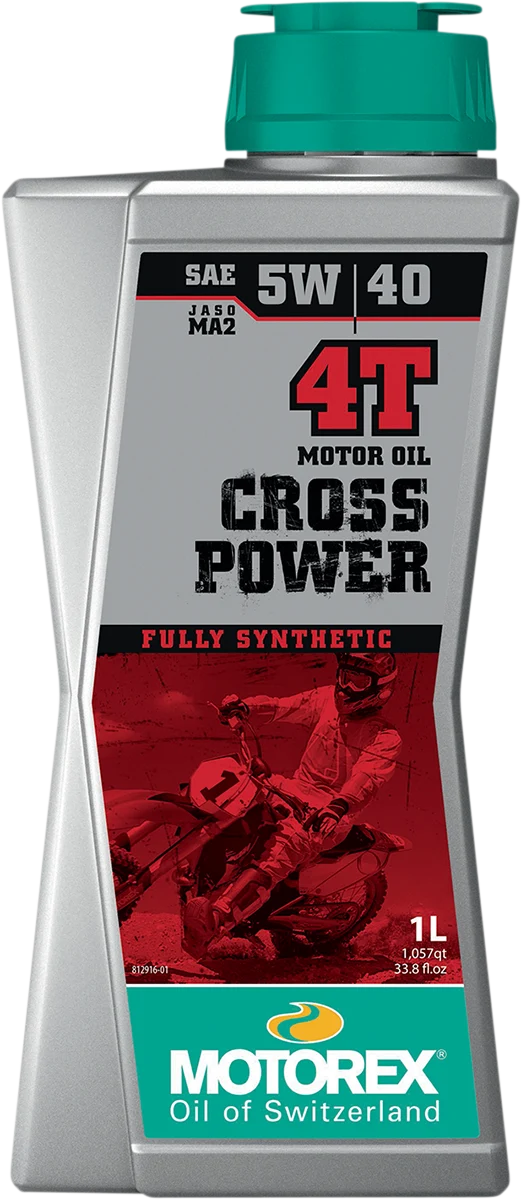 Environmentally Friendly MOTOREX Cross Power Synthetic 4T Engine Oil - 5W-40 - 1L 308243 Smooth