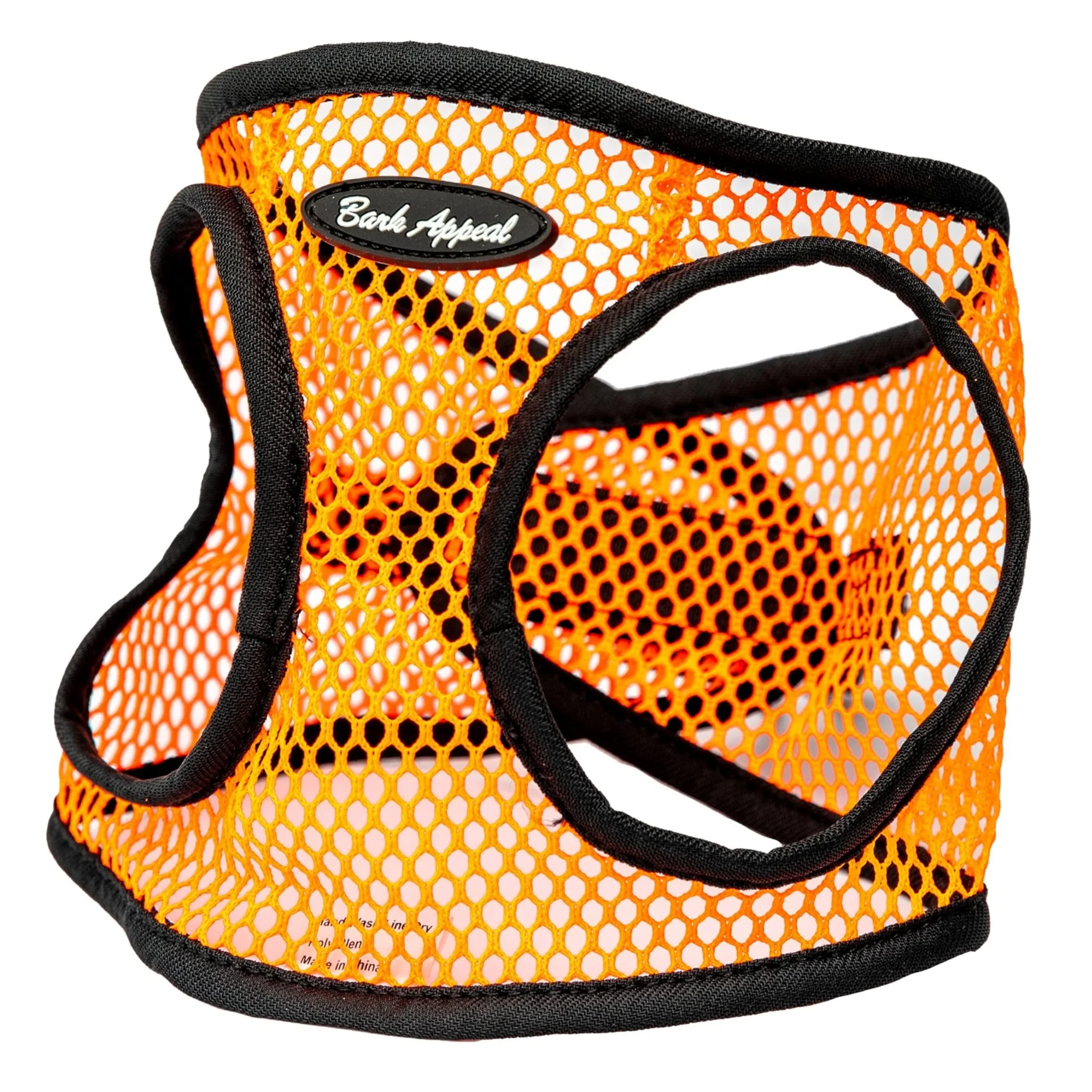Innovative Bark Appeal Orange Netted Step-In Harness for Small–Medium Dogs Updated Sizing Anti-Choke Comfort Enhanced