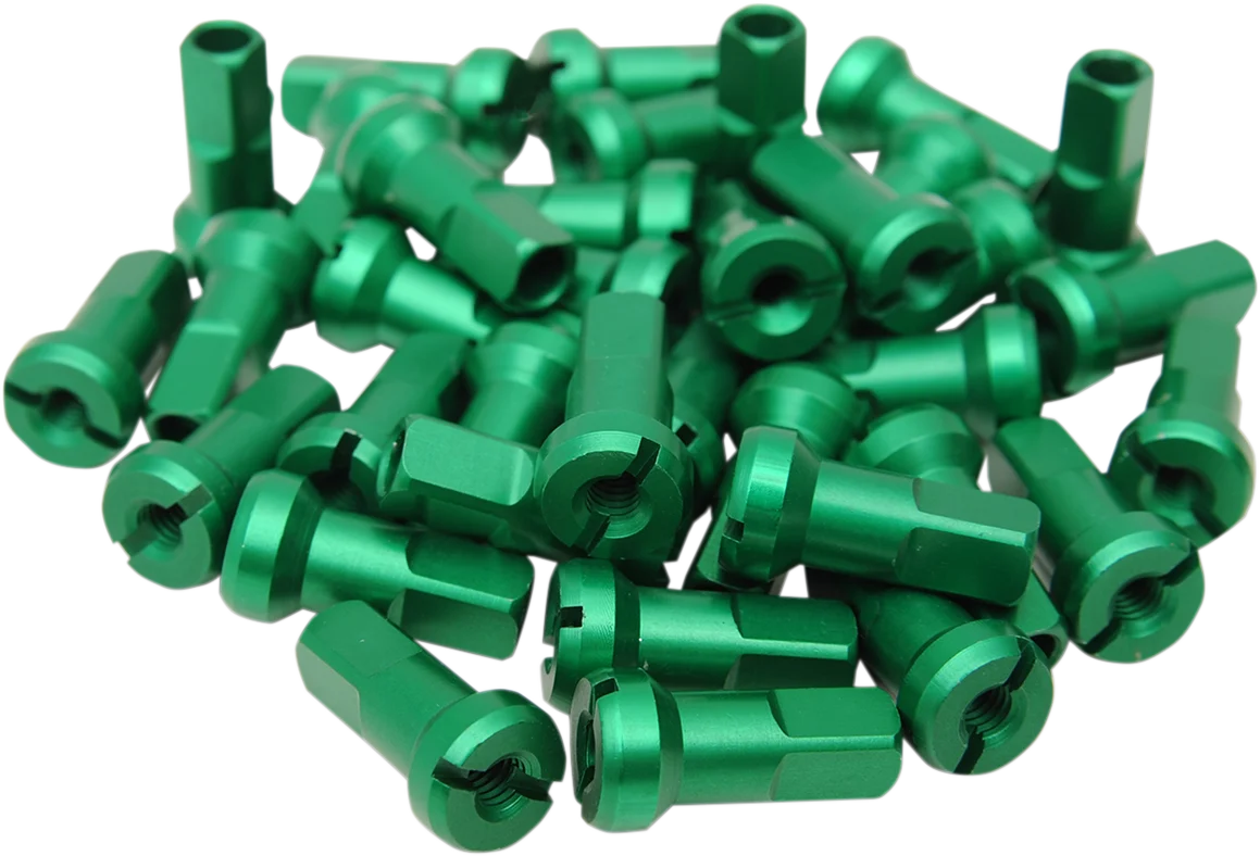 Original MOOSE RACING Spoke Nipples - MX1 - Green - 8 Gauge - Set 24-860 Smooth