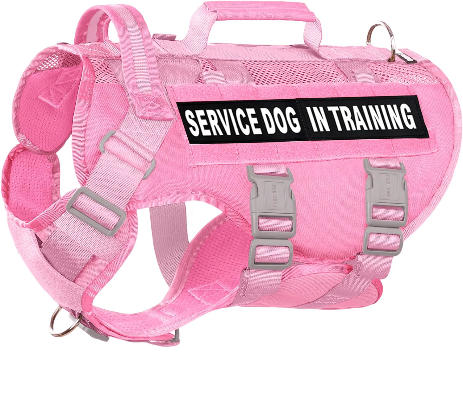 Effective Dnallrino Tactical Dog Harness for Large Dogs – Breathable Air Mesh Dual Handles MOLLE Vest Modern