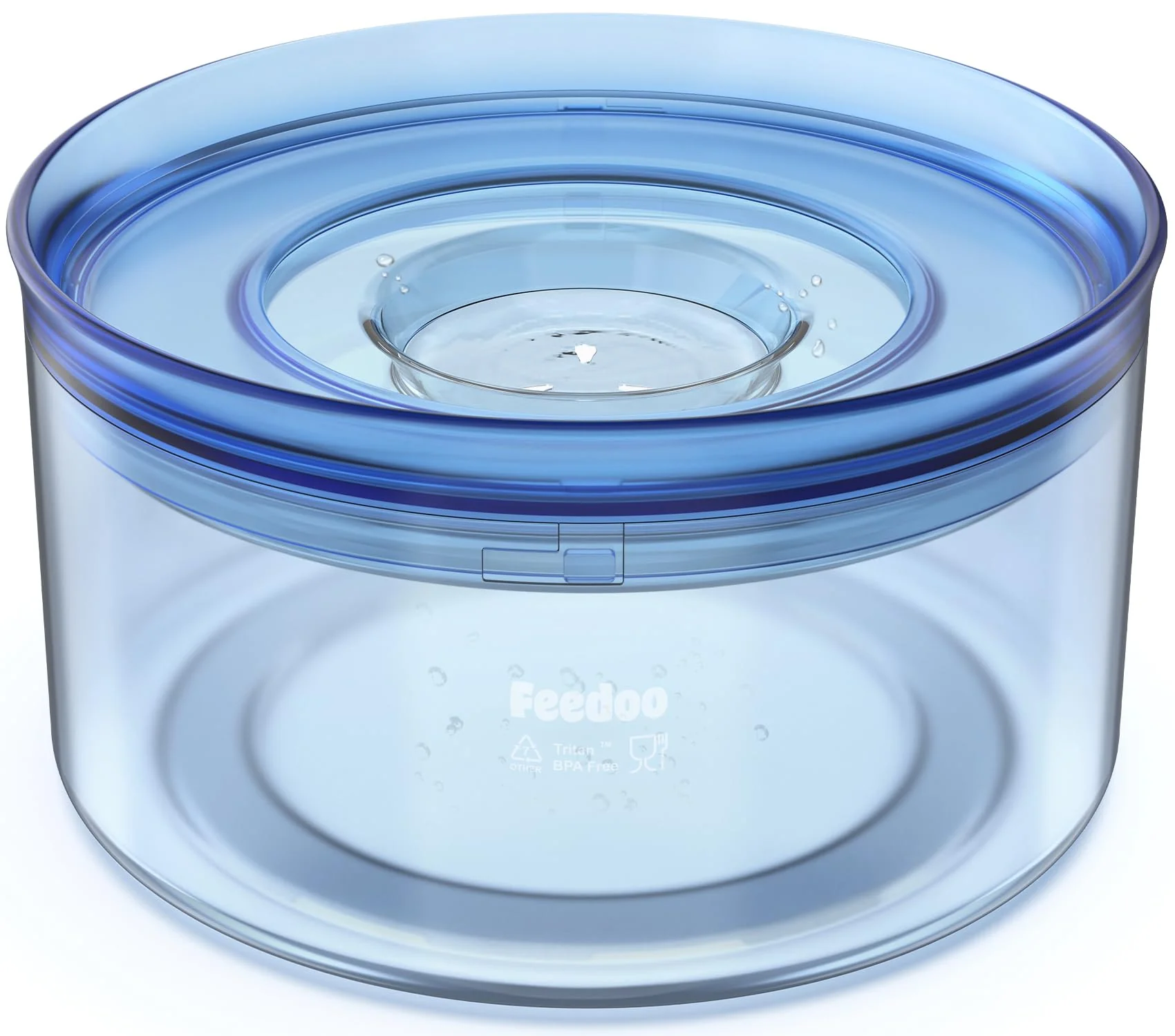 Practical Feedoo 1 Gallon No Spill Dog Water Bowl – Tritan BPA- Anti-Dig Serenity Blue Advanced