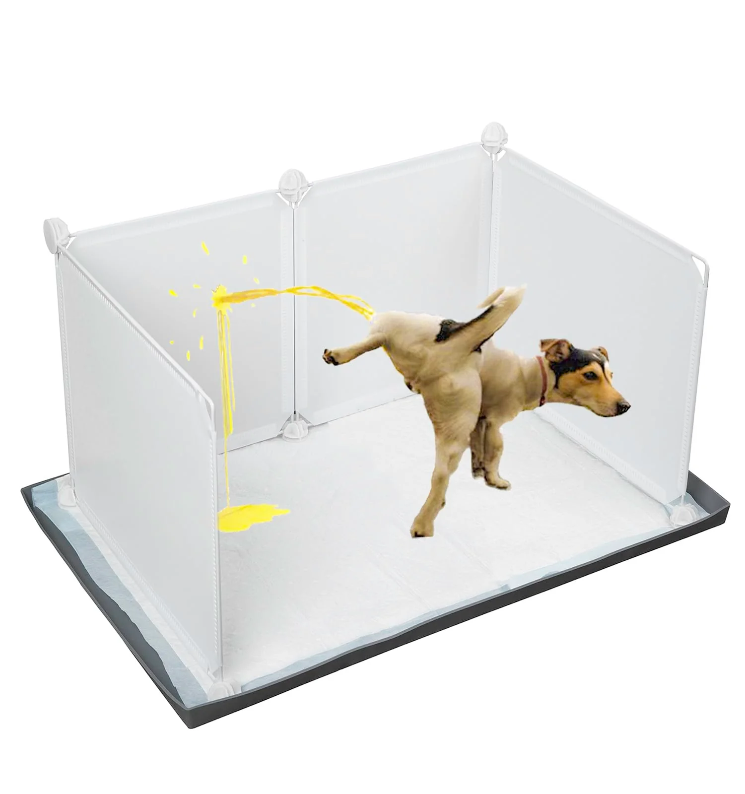 Traditional Bencacawinstyle Dog Litter Box with High Walls — Indoor Potty for Small to Medium Dogs Practical
