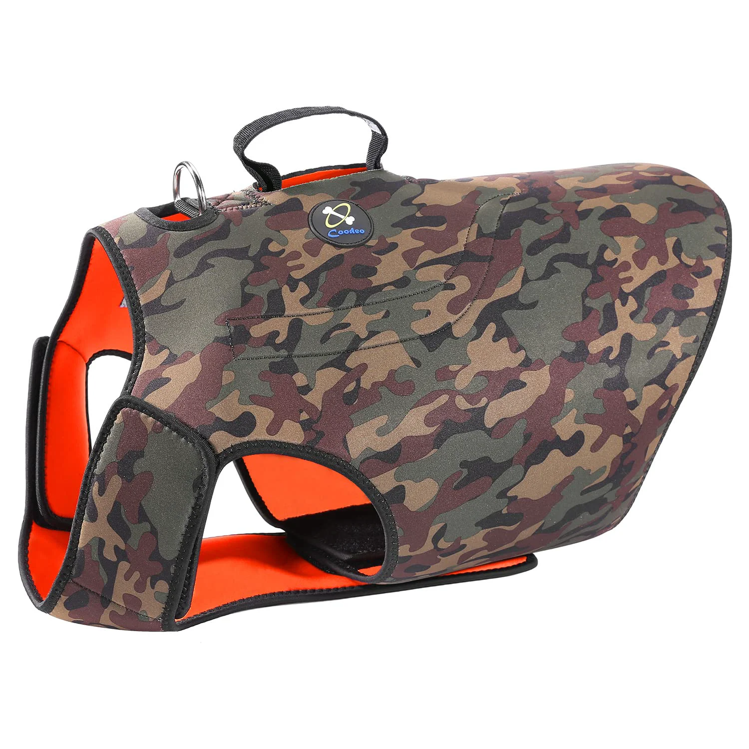 Fine Coodeo Dog Hunting Vest Orange Camouflage - Reversible Reflective Neoprene Tactical Harness Medium Verified