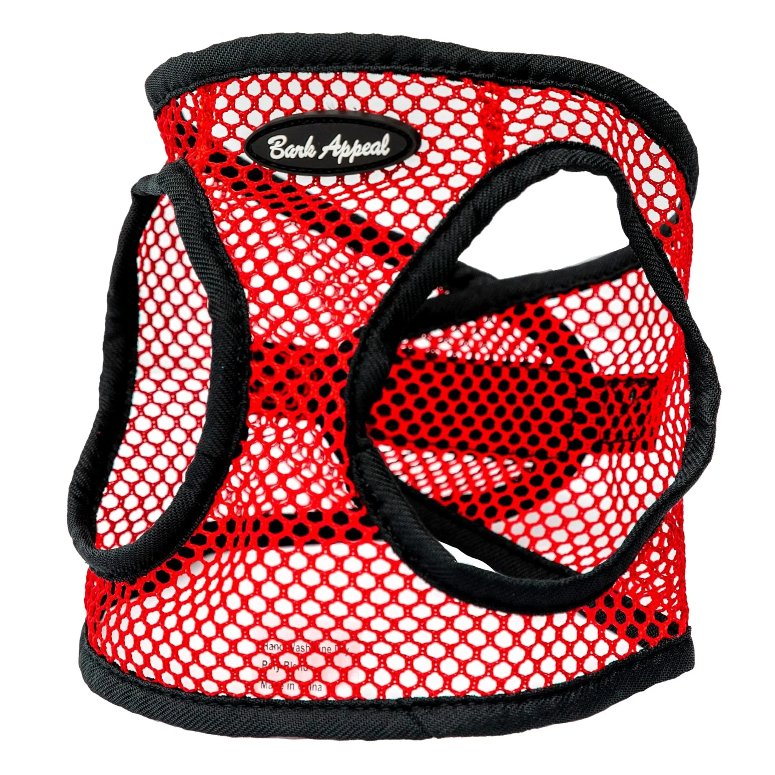 Expertly Made Bark Appeal Red Netted Step-in Harness – XL for Small–Medium Dogs Updated Sizing Anti-Choke Safe