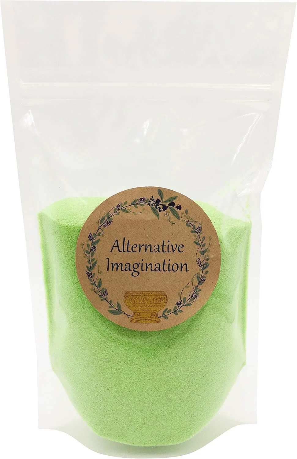 Quality Imagination Lime Green Sand - Fine Sand for Zen Garden Resin Incense Burner Smudge Bowl Ritual Incense Cast Iron Cauldron Unity Ceremony Sensory Bin Table Crafts 1 Pound Exclusive