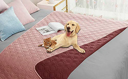 Environmentally Friendly Ameritex Waterproof Dog Bed Cover - Reversible Pet Blanket for Furniture Clean