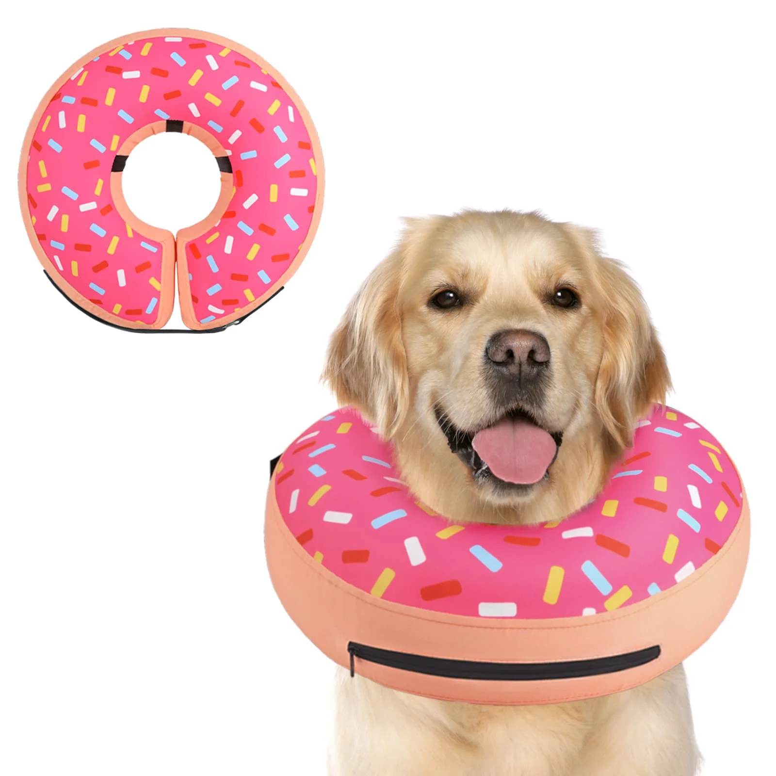 Fine Supet Inflatable Dog Cone Collar – Soft Donut E-Collar for Post-Surgery Recovery All Sizes Trusted