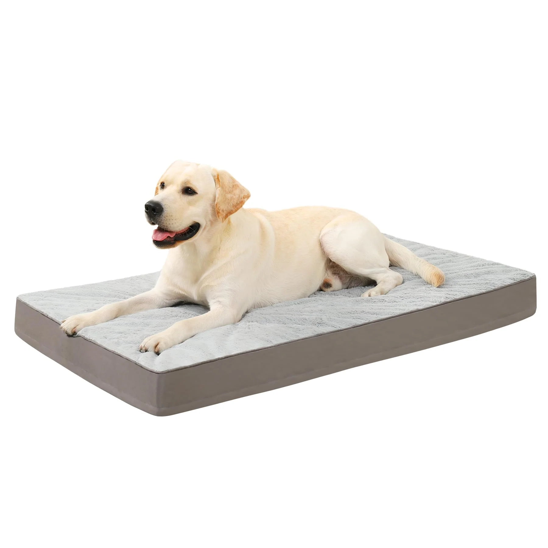 Organic KSIIA Orthopedic Dog Bed - Waterproof Large 36x27 in Plush Removable Cover Nonskid Bottom Gray Effective