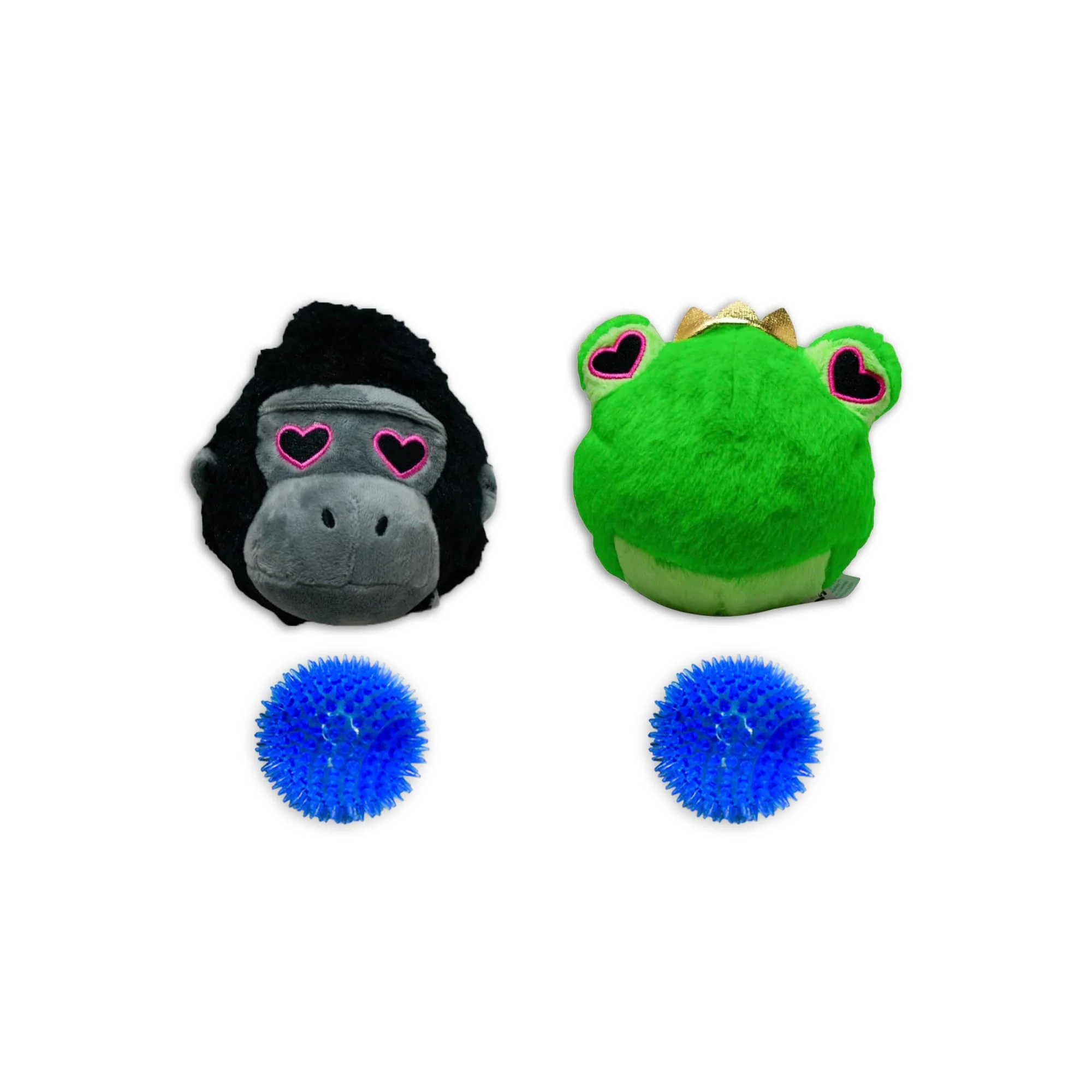 Luxury Flourish Pets 2-in-1 Multi-Layer Chew Toy for Active Dogs BPA- Double-Stitched Plush – Love Frog Love Gorilla 3.5 inch Genuine