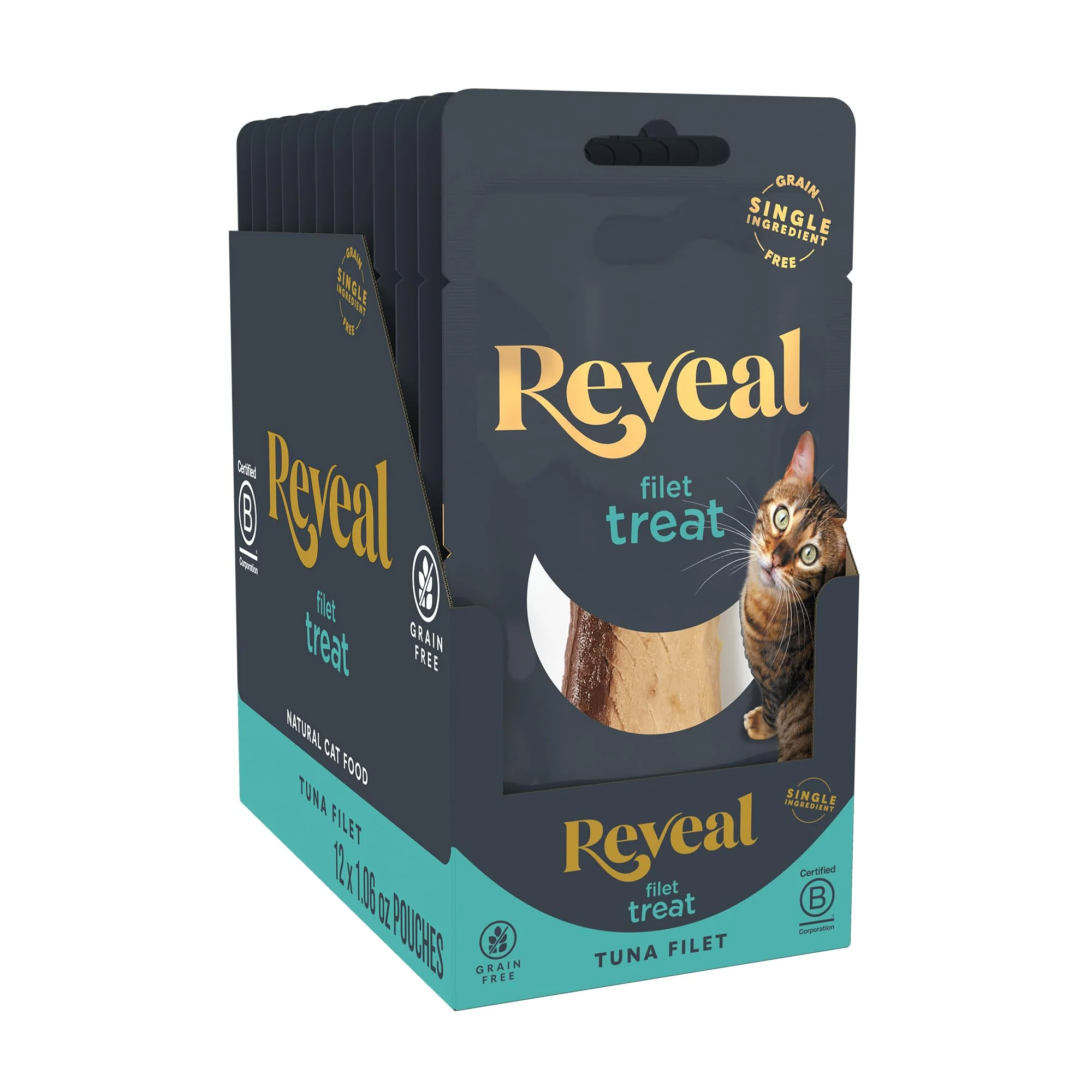Optimized Reveal Tuna Loin Cat Treats – Natural Whole Protein Grain 12 x 1.06 oz Contemporary