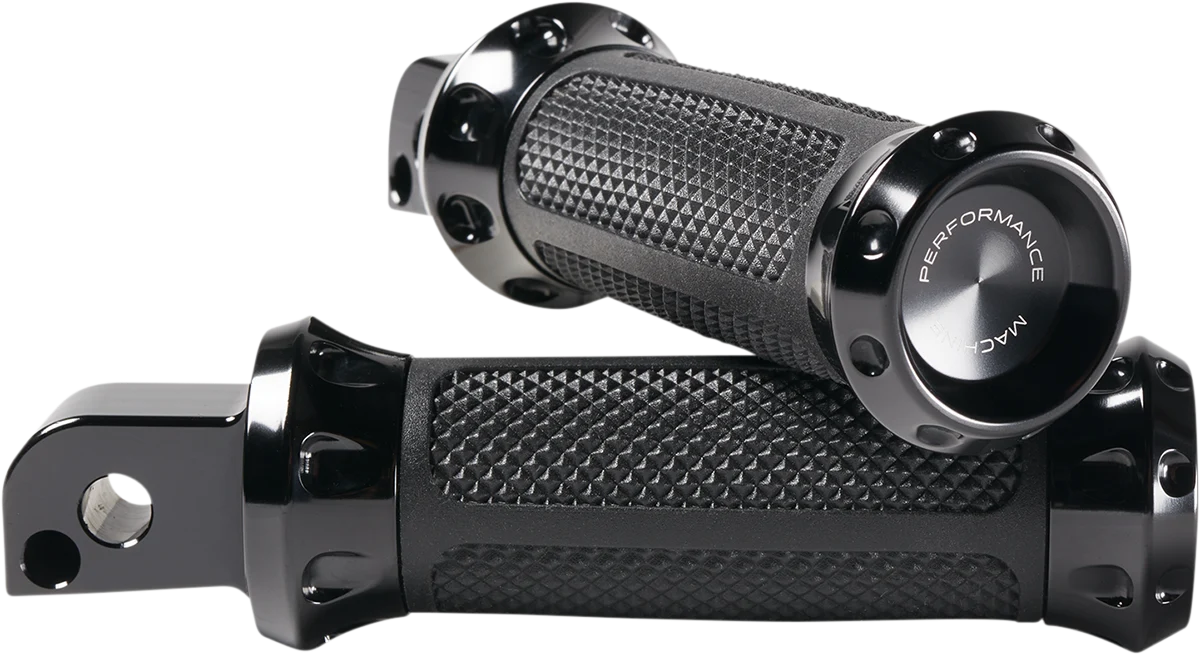 Fast PERFORMANCE MACHINE PM Over Drive Footpeg - M8 - Passenger - Black 0035-1245M-B Original