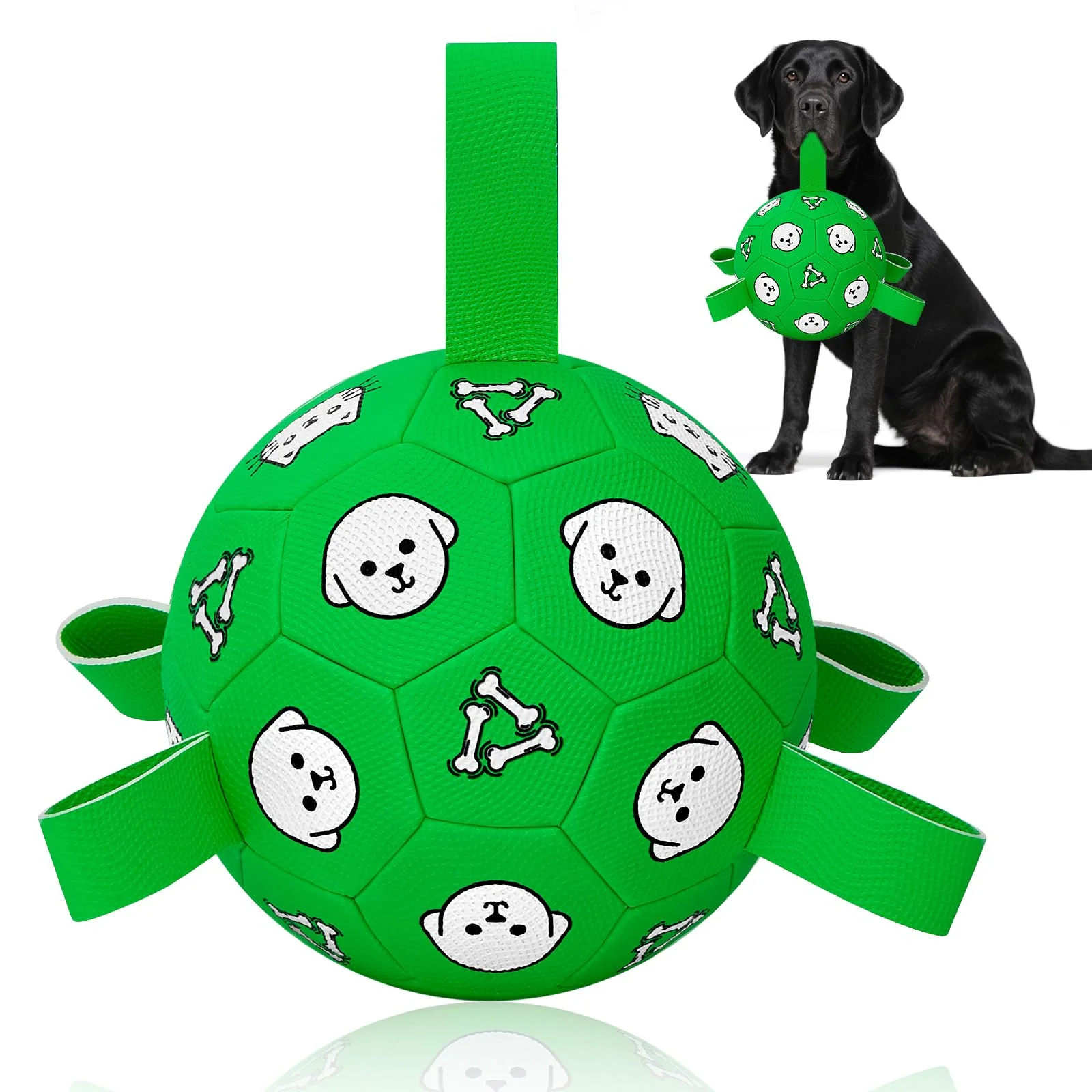 Quality WYNTRIUM Dog Toy Soccer Ball with Grab Tabs — Durable 8 inch Ball for Medium Large Dogs Practical