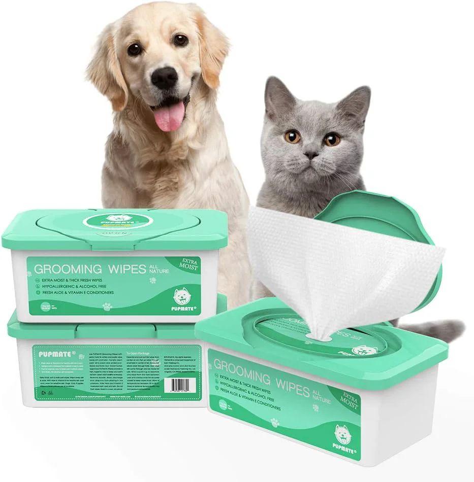 Exclusive Pet Wipes for Dogs Cats Extra Moist Thick Grooming Puppy Wipes with 100 Fresh Counts Aloe Vera Nature Optimized
