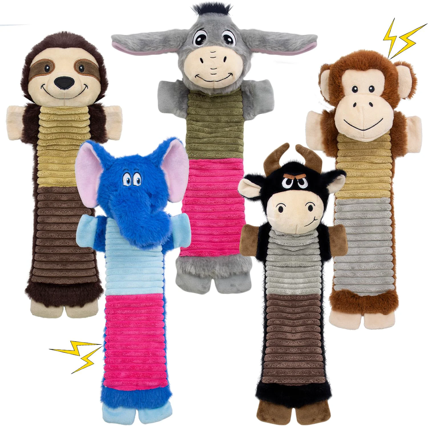 High-Grade MeetYooo 5 Pack No Stuffing Dog Squeaky Toys – Durable Plush Chew Set for Large Aggressive Chewers Refined