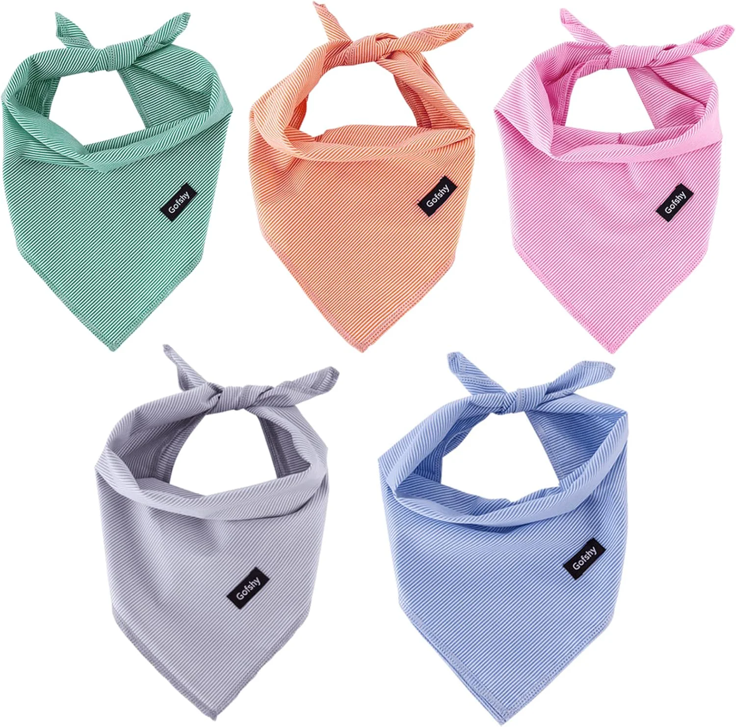 Luxury Dog Bandanas XLarge-5PCS DIY Bandanas Green Orange Pink Blue Gray Dog Scarfs Breed Bib Handkerchief for Large Dogs Puppies Pets Crafted
