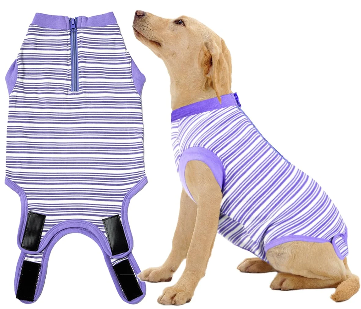 Expertly Made Wabdhaly Recovery Suit for Dogs – Zip-Up Cone for Female Spay Soft Breathable Natural