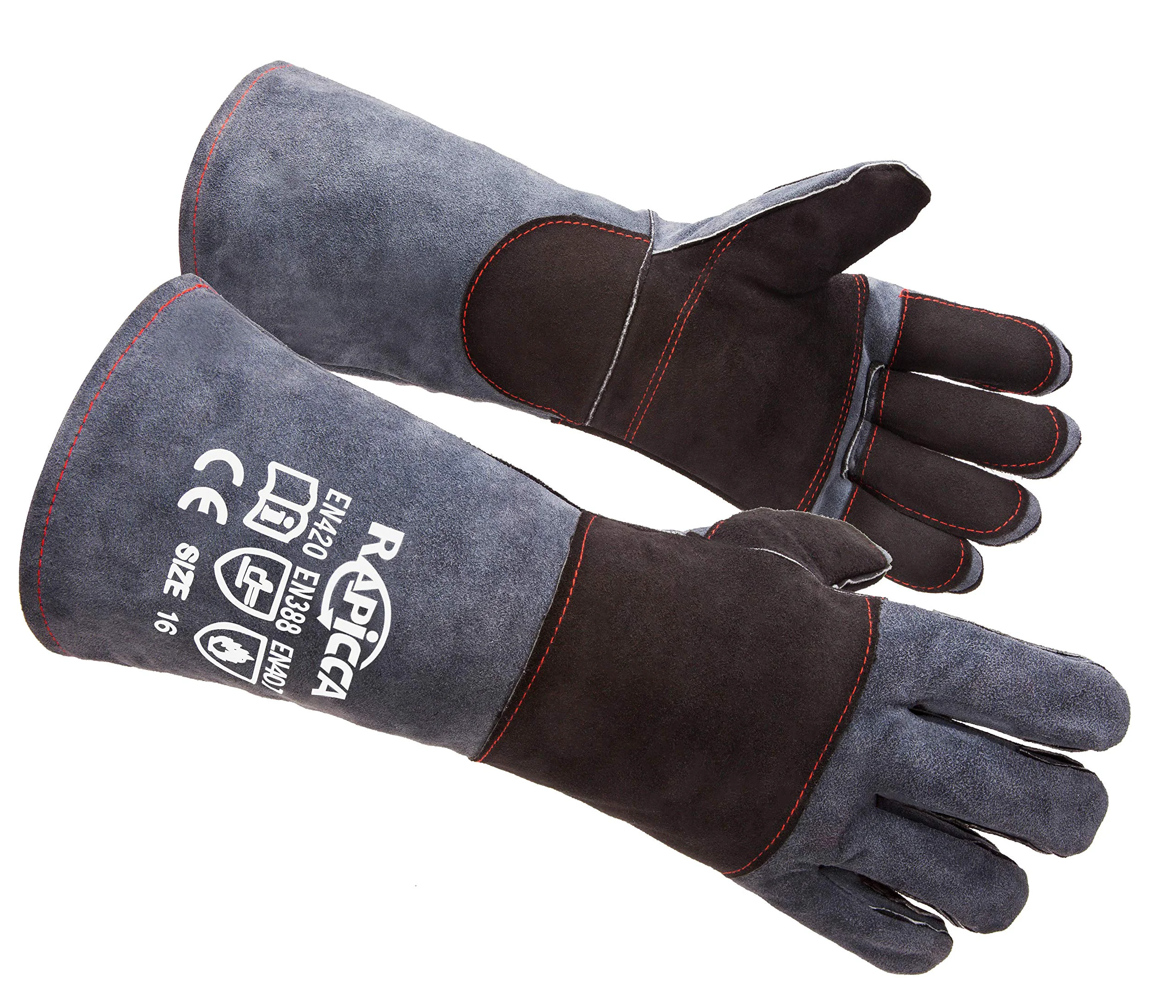 High-End RAPICCA Animal Handling Gloves Bite-Proof 16in Leather Safety for Pets Birds Reptiles Advanced