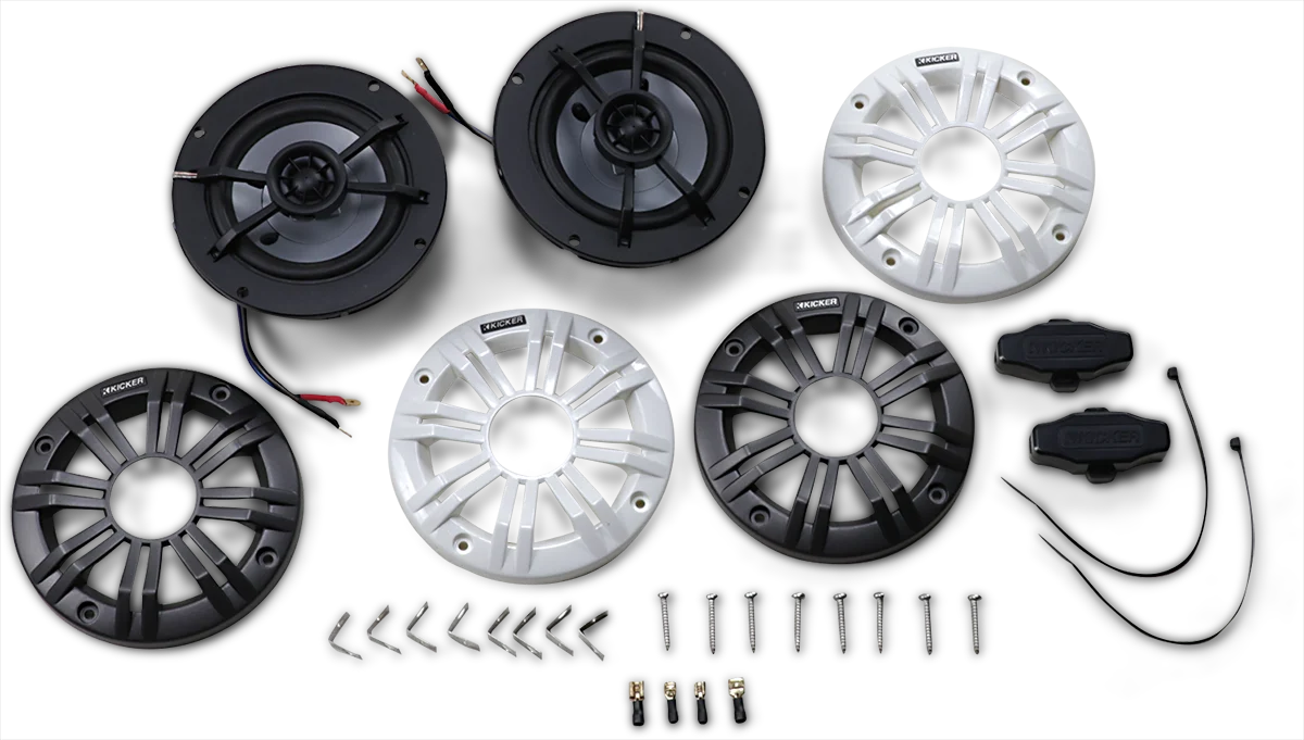 Practical KICKER All-Weather 4 2-way 2 Ohm Speakers 45KM42 Professional