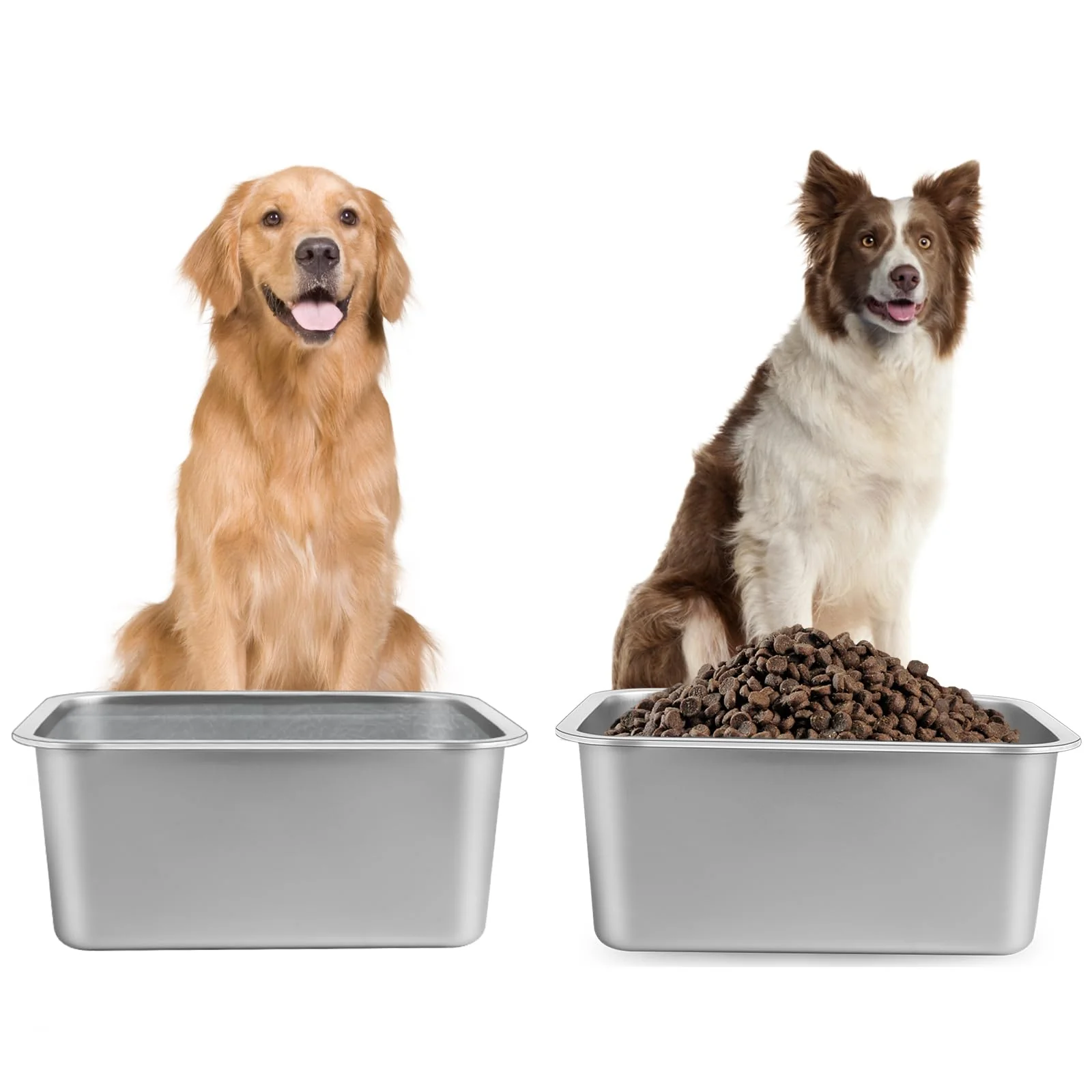 Minimalist Lonepetu 1.25 Gallons Large Dog Water Bowl — 2-Pack Stainless Steel Bowls for Indoor Outdoor Use Reliable