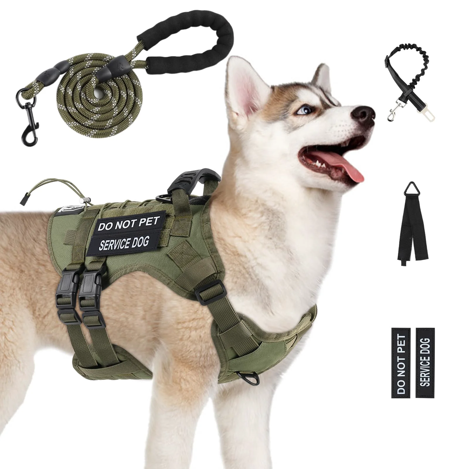 Outstanding Yungaspy No Pull Tactical Dog Harness for Large Dogs – Escape-Proof Molle Vest with Handle Green M Fashionable