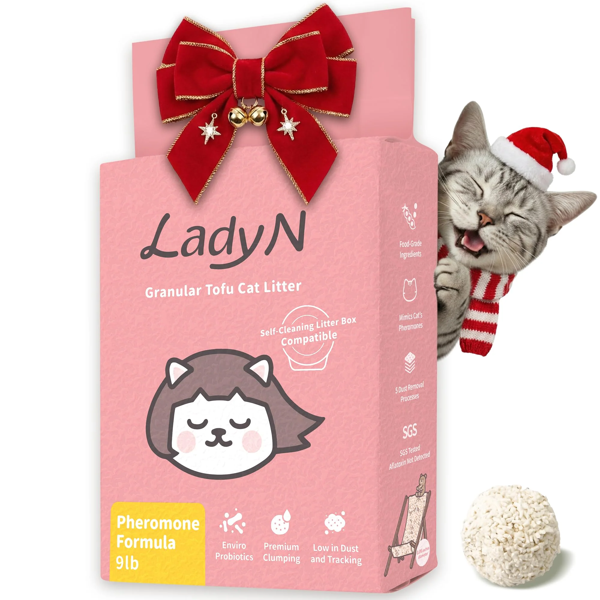 Luxury Lady N Cat Attract Tofu Litter – Calming Multi-Cat Training Litter 9lb User-Friendly