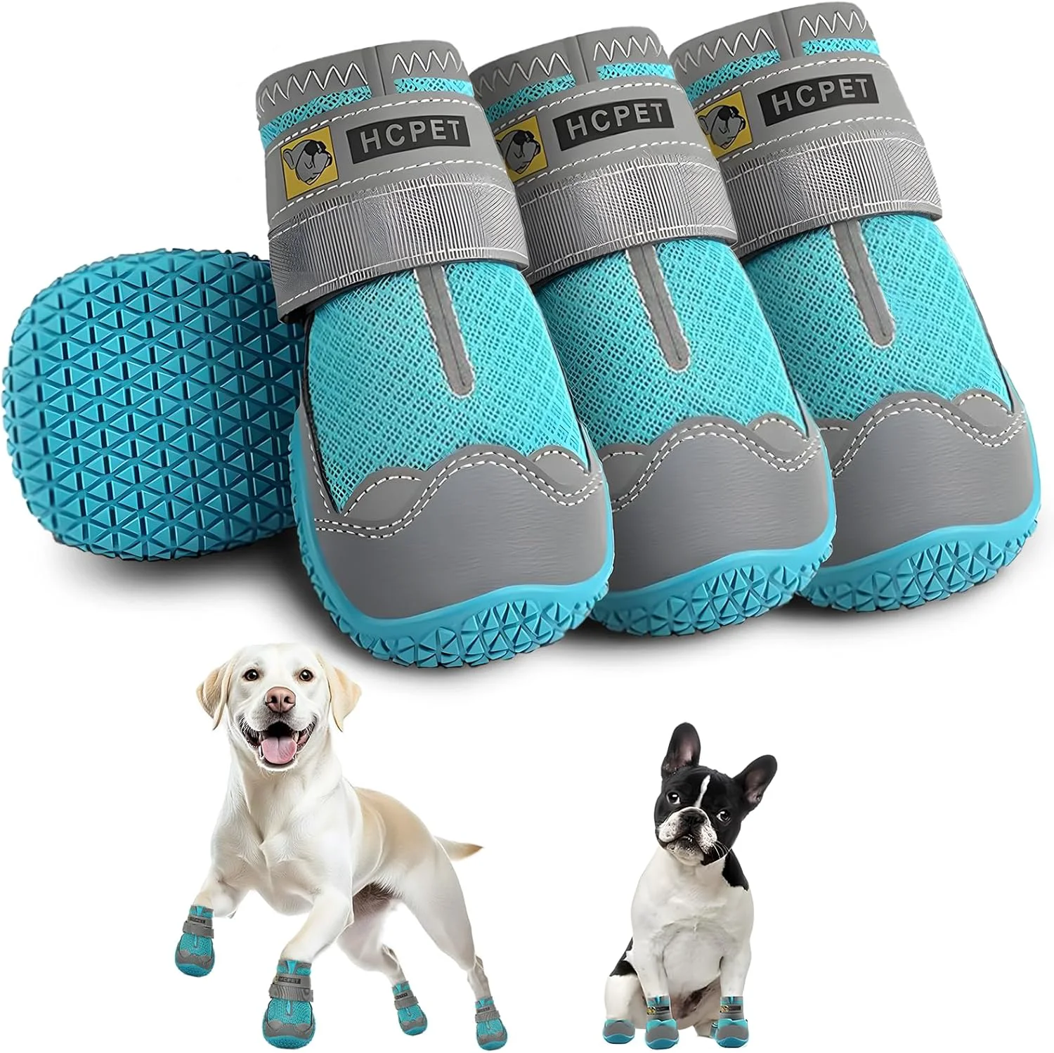 Long-Lasting Hcpet Dog Shoes for Large Dogs Breathable Dog Booties for Small Medium Dogs Anti-Slip Dog Boots Paw Protectors for Hot Pavement Winter Snow Hiking with Reflective Straps Blue Size 1 Expertly Made